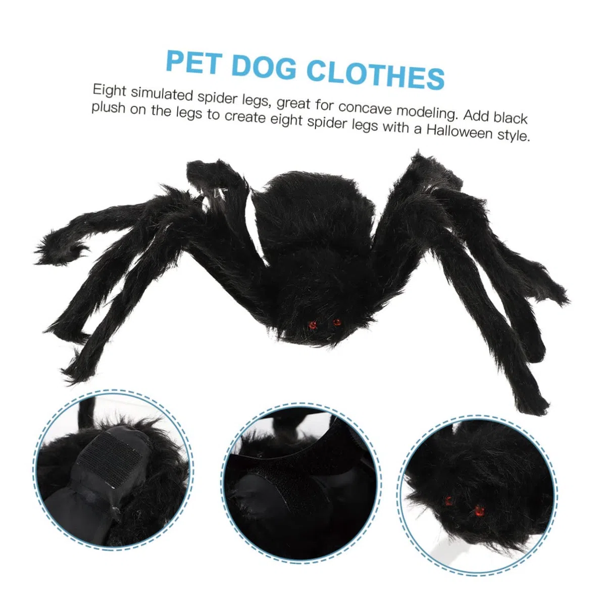 INOOMP 3piezas Disfraz De Halloween para Mascotas Traje De Araña Ocho Patas Simuladas Ropa Divertida y Cómoda para Perros y Gatos Decoración Halloween para Fotos y Fiesta