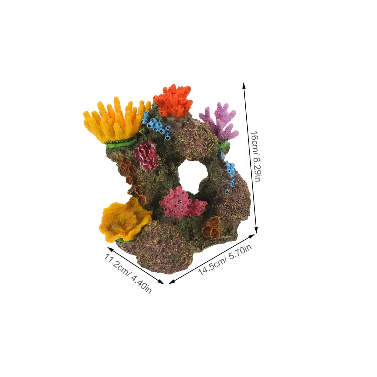 Mipcase Decoración Acuario Coral Artificial Resina Grande Casa Escondite Peces Ornamentación Paisaje Marino