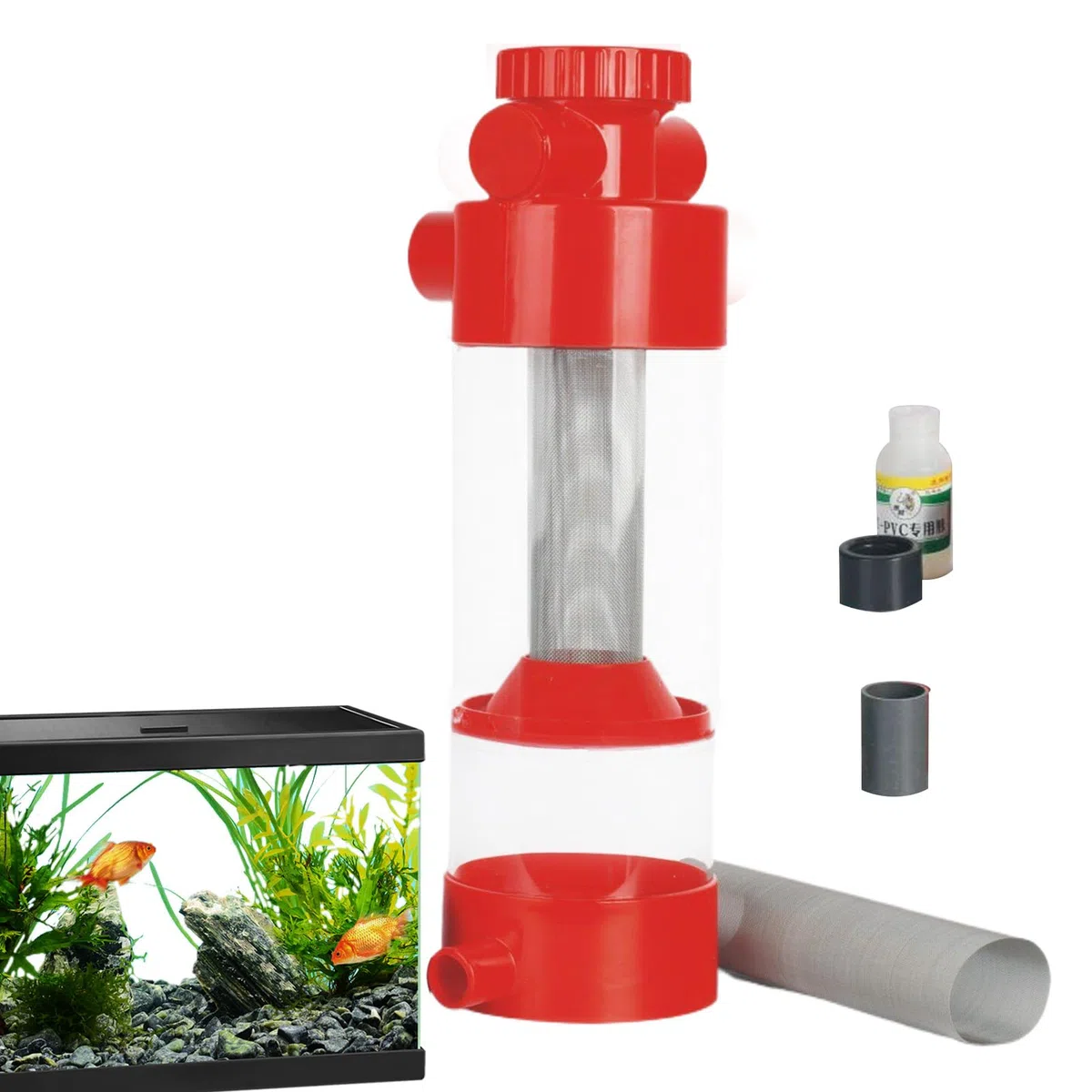 Recolector De Excrementos De Pescado Filtro Limpiador De Desechos | Herramienta de Limpieza, Separador Externo para Tanques de Cría de Camarones y Bettas