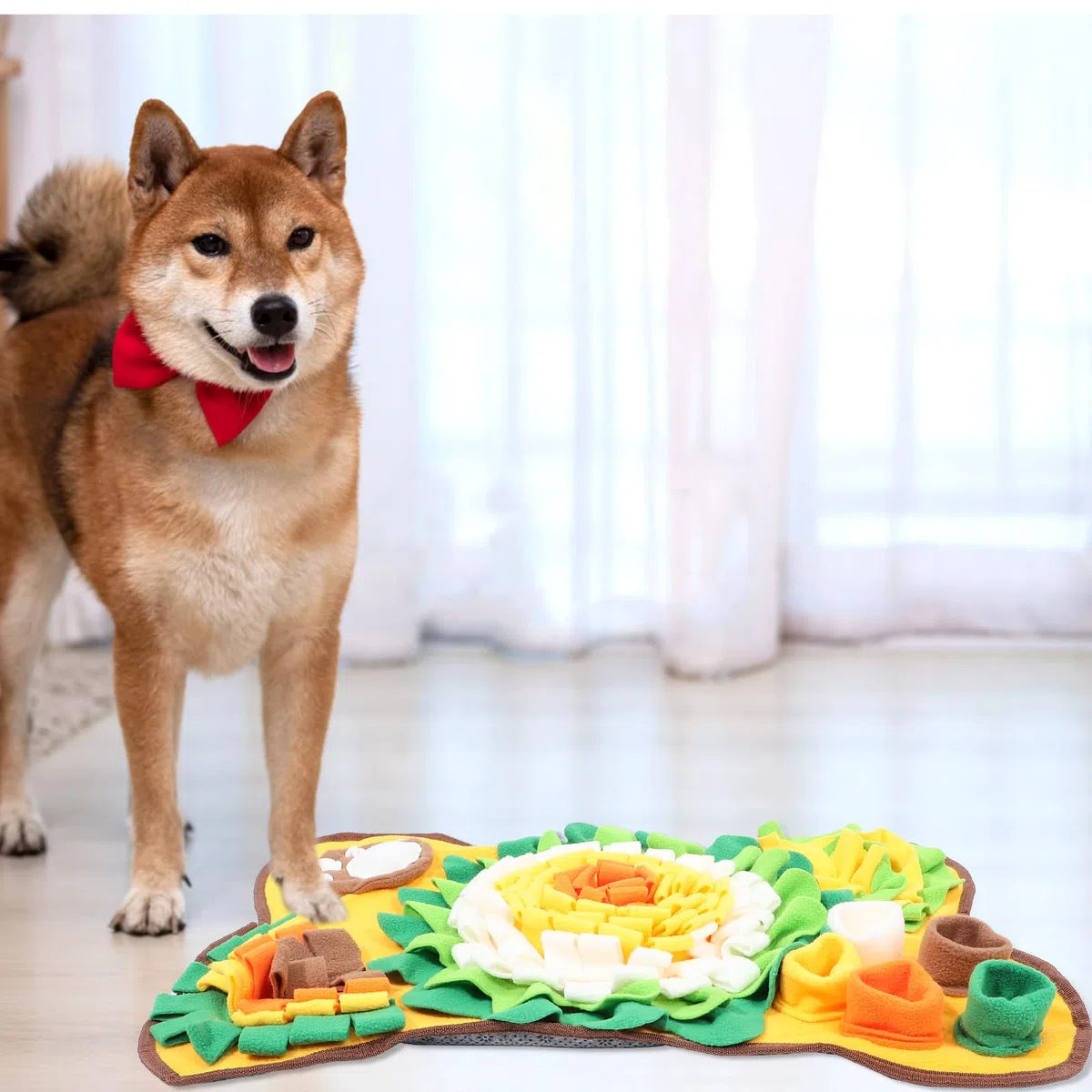 GALPADA Alfombrilla Olfativa Adecuado para Entrenamiento Olfativo para Perros en Forma de Hueso, Esterilla Interactiva de Forrajeo de Algodón y Juego de Búsqueda de Comida