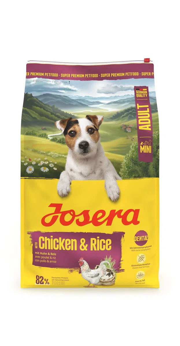 JOSERA Mini Pollo y Arroz (1 x 10 kg) | Adultos | Pienso seco de Primera Calidad para Perros Adultos de Razas pequeñas | con biotina para la Piel y el Pelaje | croquetas pequeñas | Muy Bien tolerado