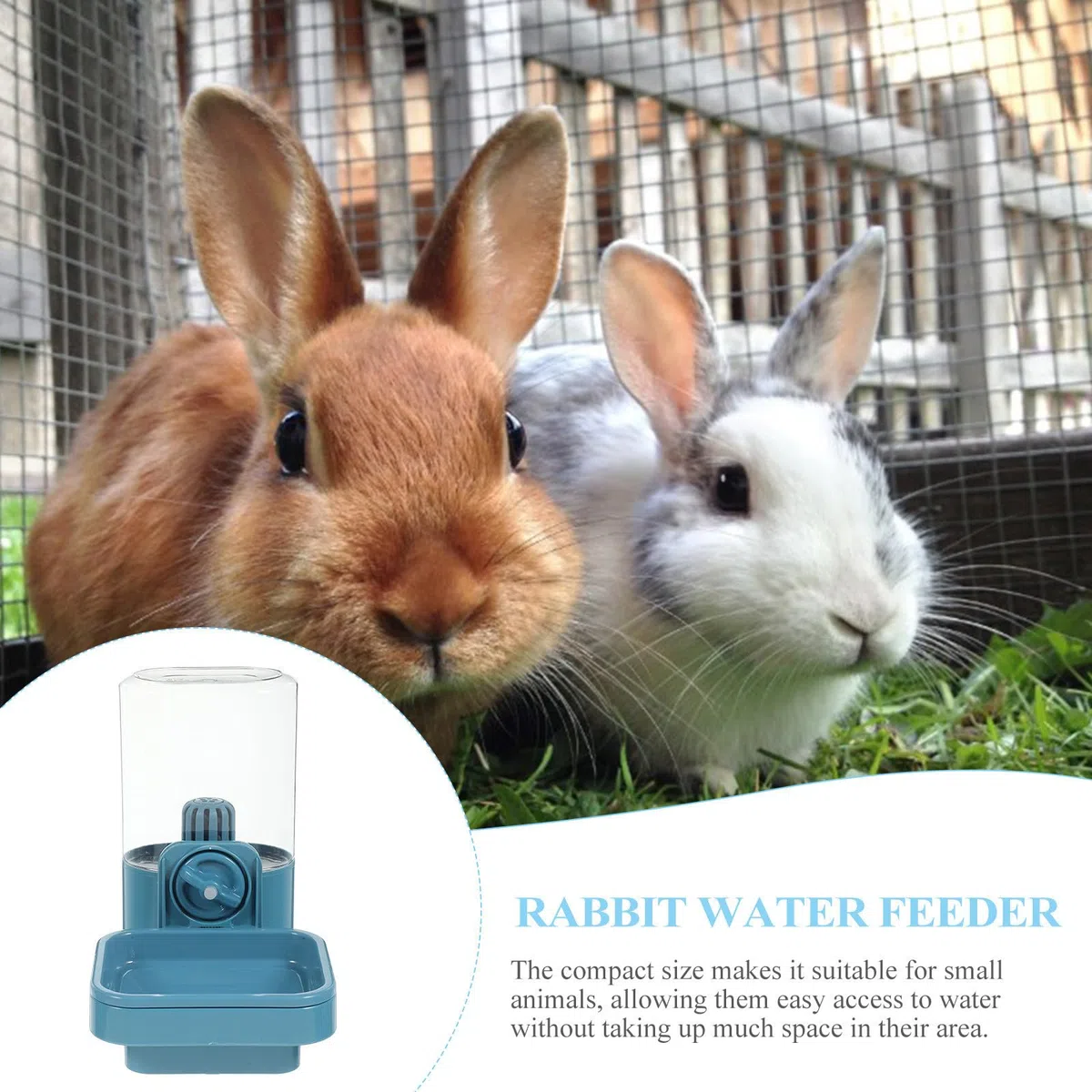 CLISPEED Bebedero para Conejos Dispensador de Agua para Pequeños de Plástico 750ml Portátil, Suministro Temporal, para Viaje y Transporte, para Mascotas y Pequeños