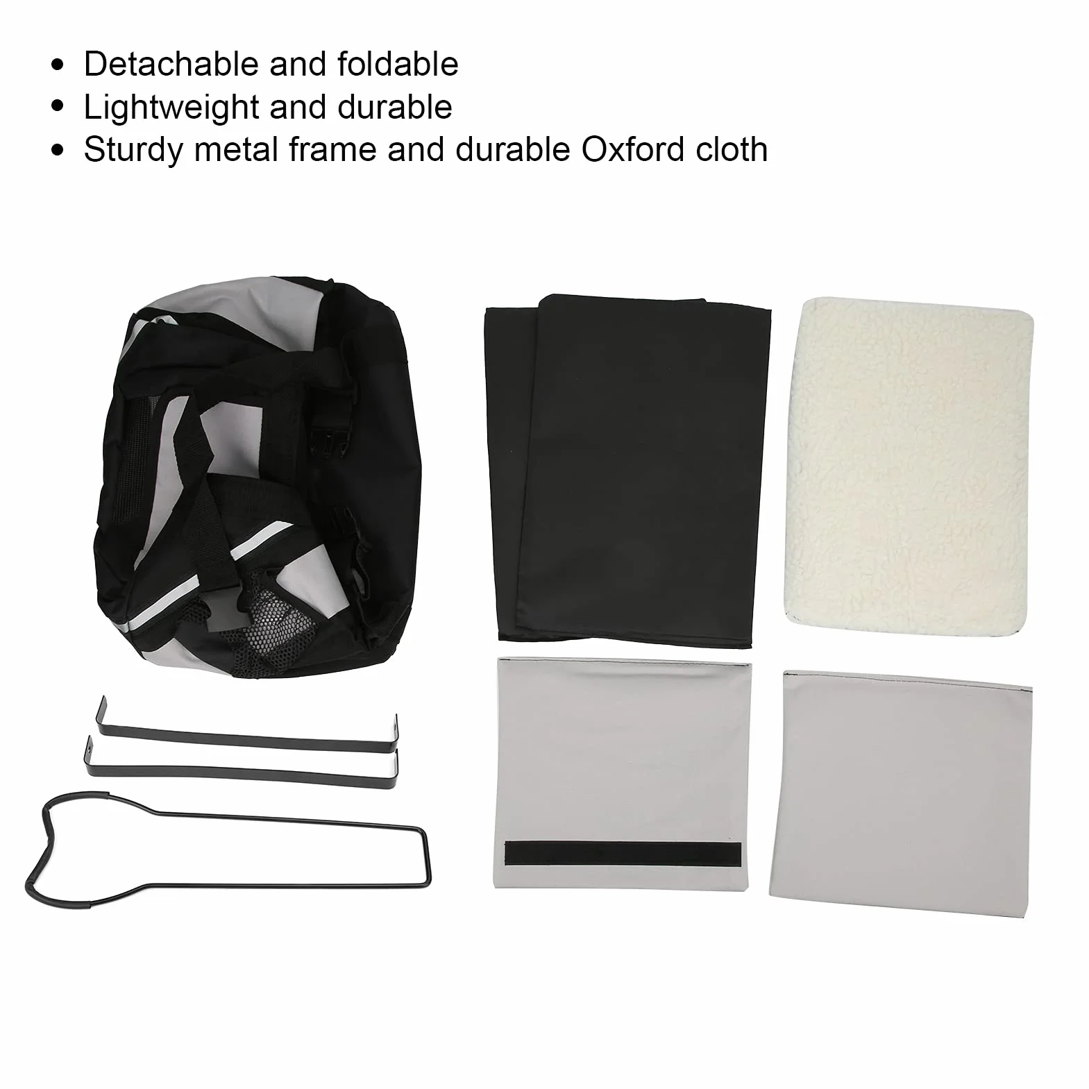 Cesta Delantera Desmontable para Bicicleta, Bolsa de Transporte para Mascotas, Tela Oxford, 38x28x25cm, Impermeable, Liberación Rápida
