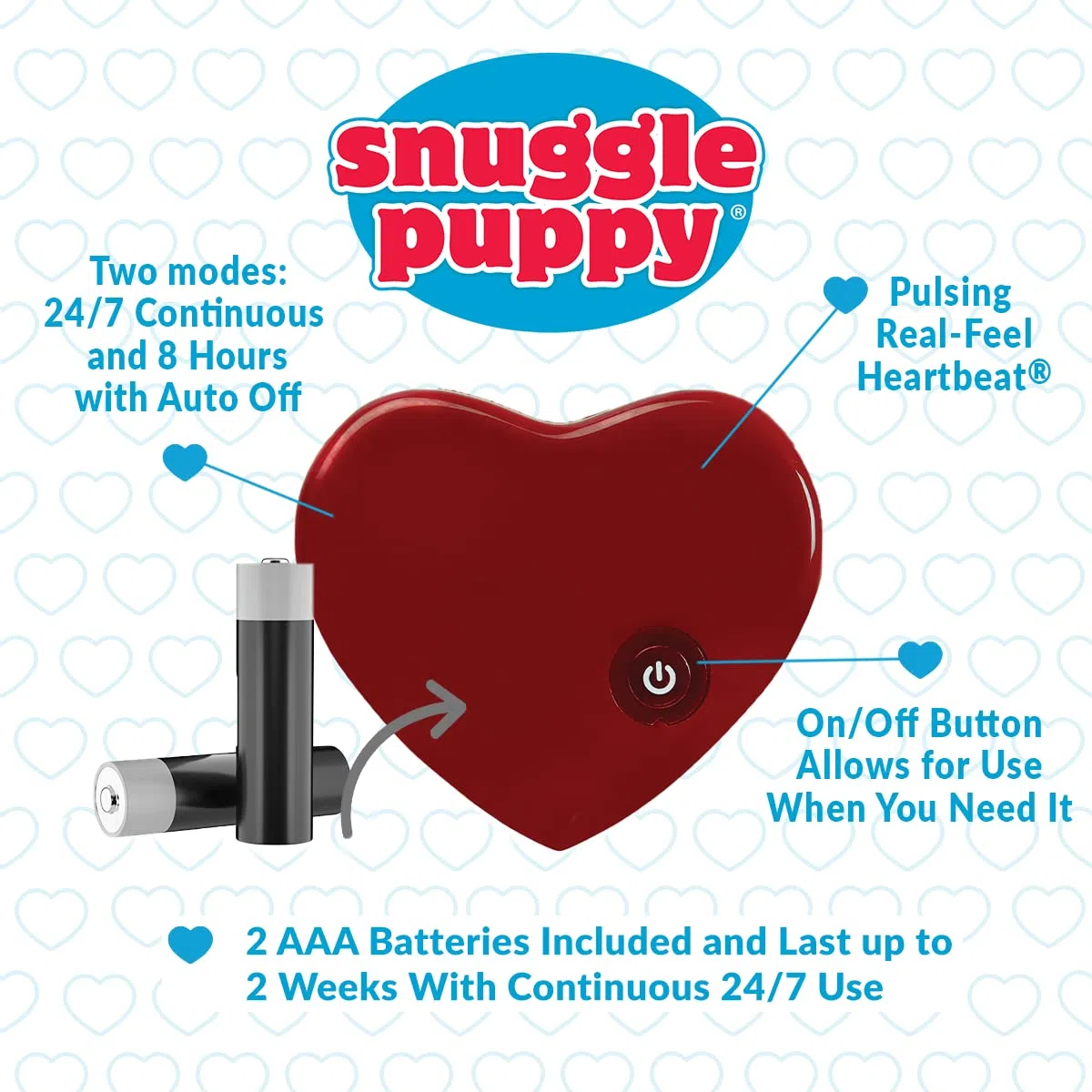 Snuggle Puppy Original Essentials - Kit de iniciación. Juguete para perro con latido del corazón y ayuda calmante con 3 paquetes de calor, juguete de dentición para cachorros, juguete masticable para