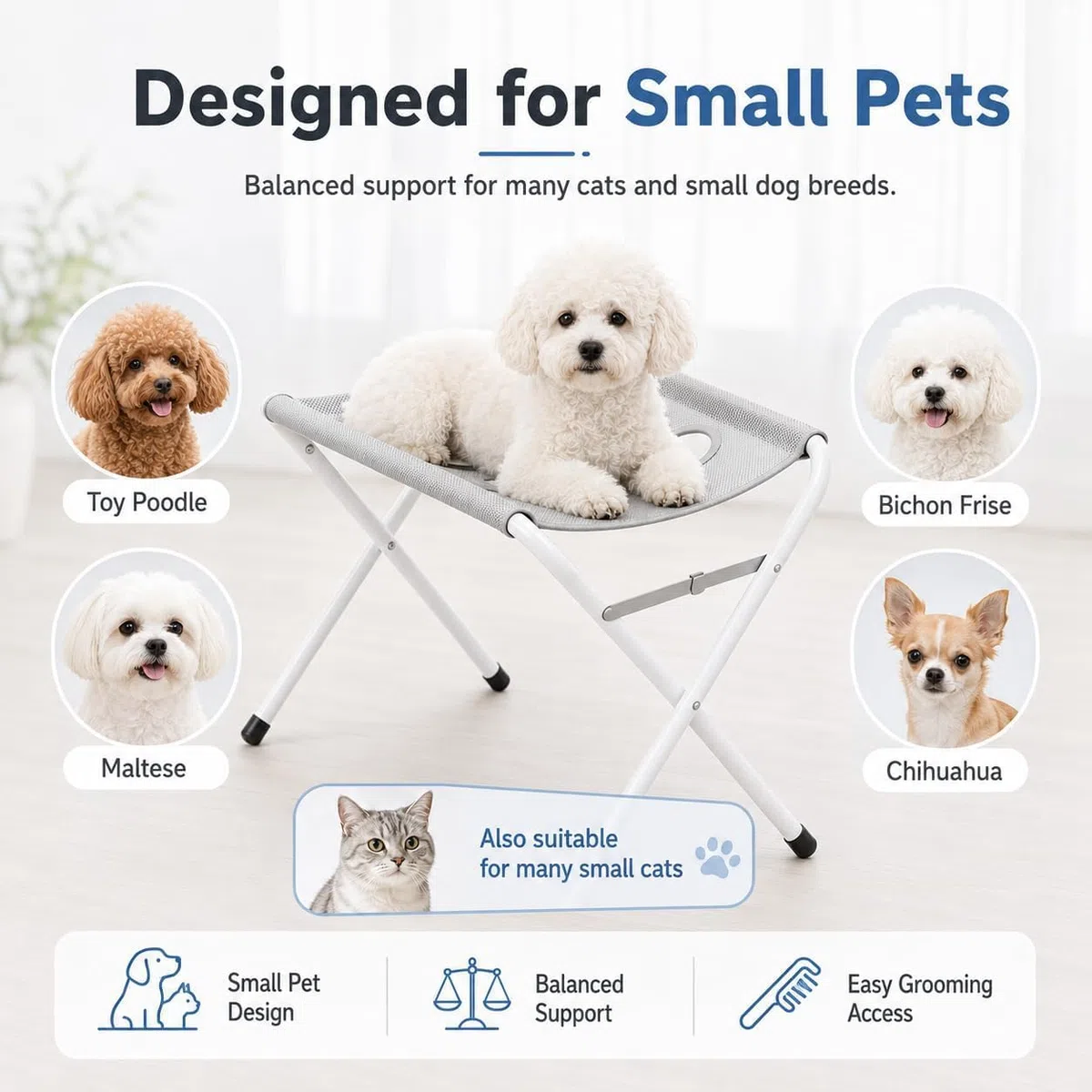 Hamaca De Baño para Perros con Soporte Plegable para Perros Pequeños Y Gatos. Pink