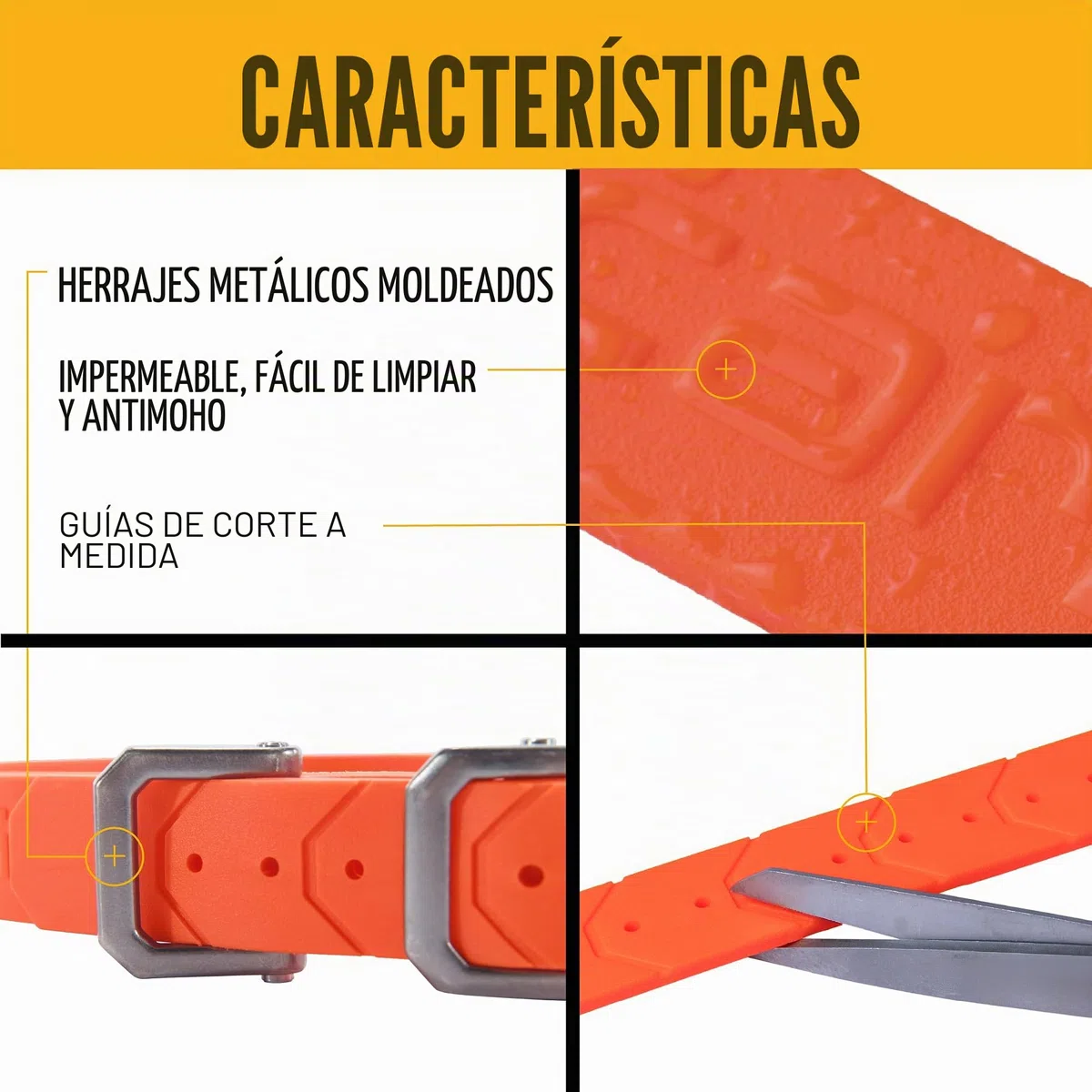 Carhartt Collar de Perro Impermeable Totalmente Ajustable, Color Naranja Cazador, Talla única | Totalmente ajustable
