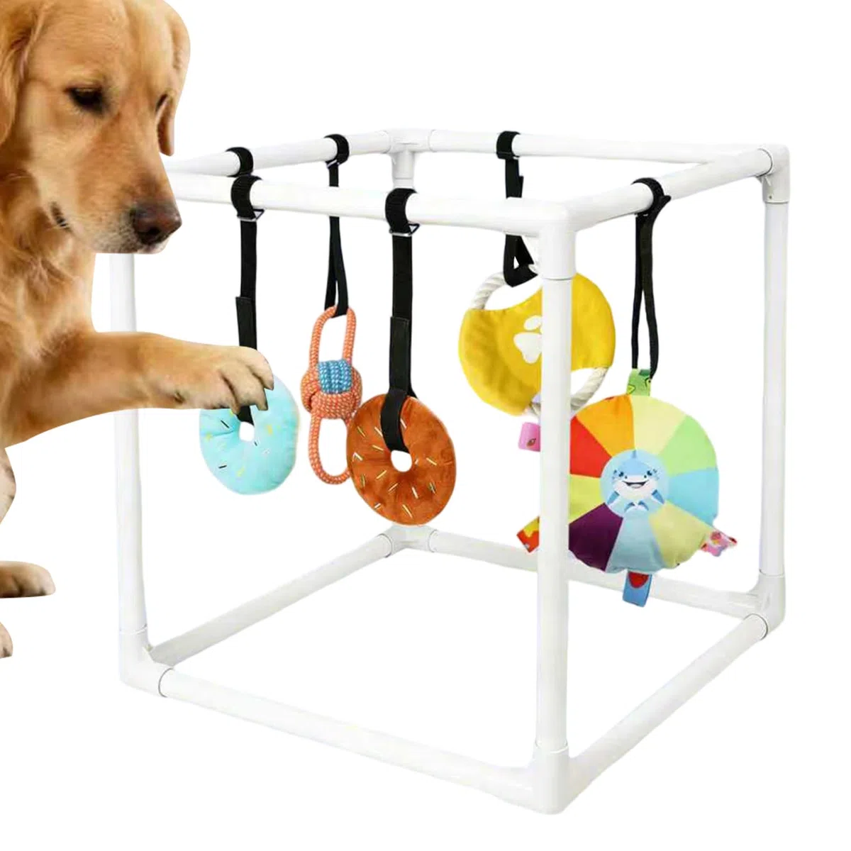 Parque de Juegos para Perros Centro de Actividades Interactivo Con | Juguetes Interactivos para Perros que la Dentición y Fomenta el Juego en el Suelo Interior del