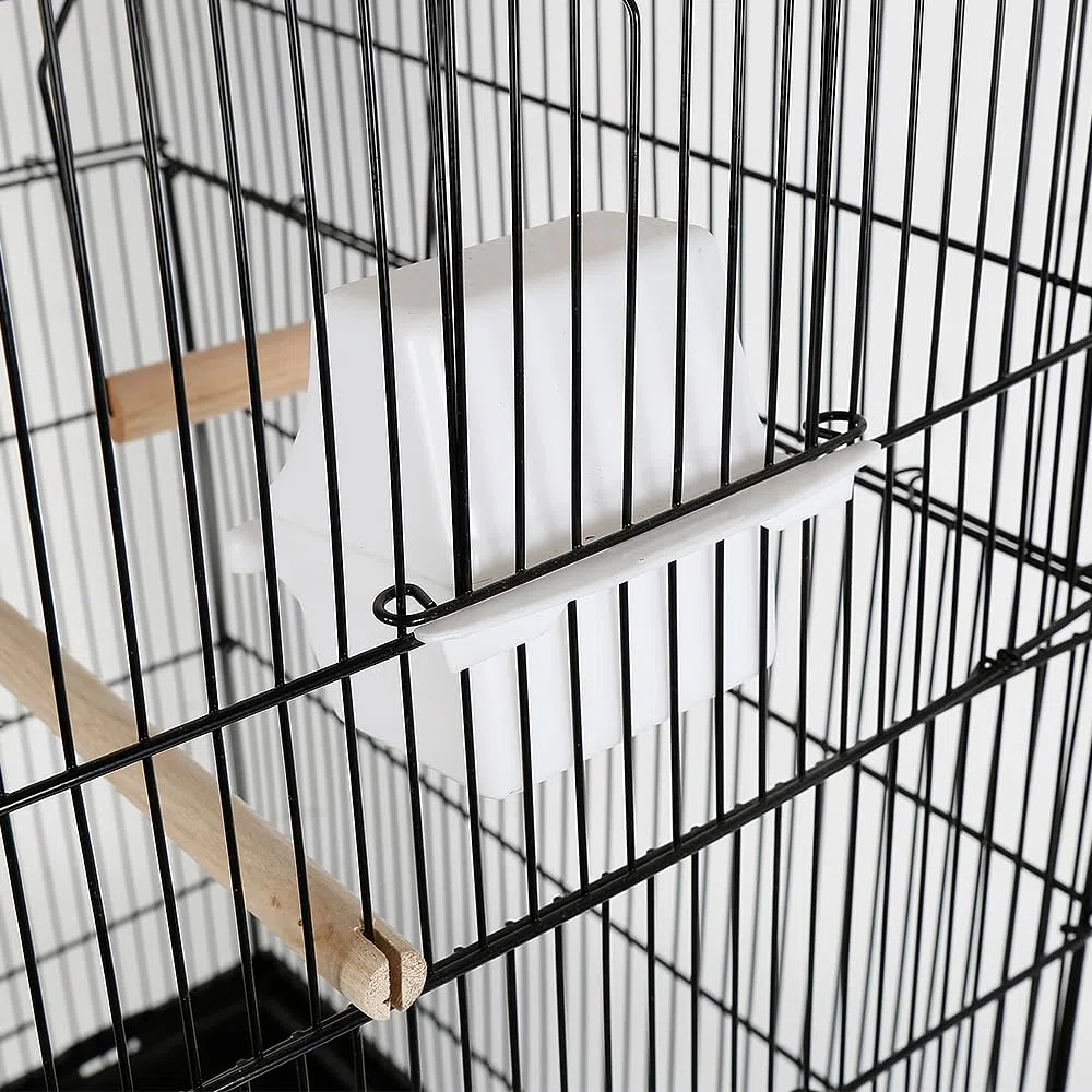 Jaula de cría para pájaros Solid Cage Pájaro sobre pie Aviario para pájaros interior/exterior, jaula de aves aves aves para periquito canario (negro, 46 x 36 x 92 cm)