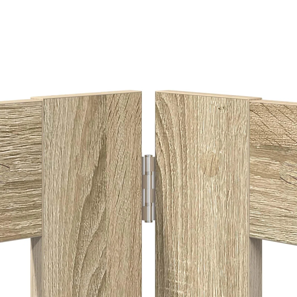 Portería para perros de 6 piezas con soporte de roble Sonoma 100 x 60 cm, plegable, modular ampliable para interior y exterior, caño seguro, protección y cierre para perros y cachorros