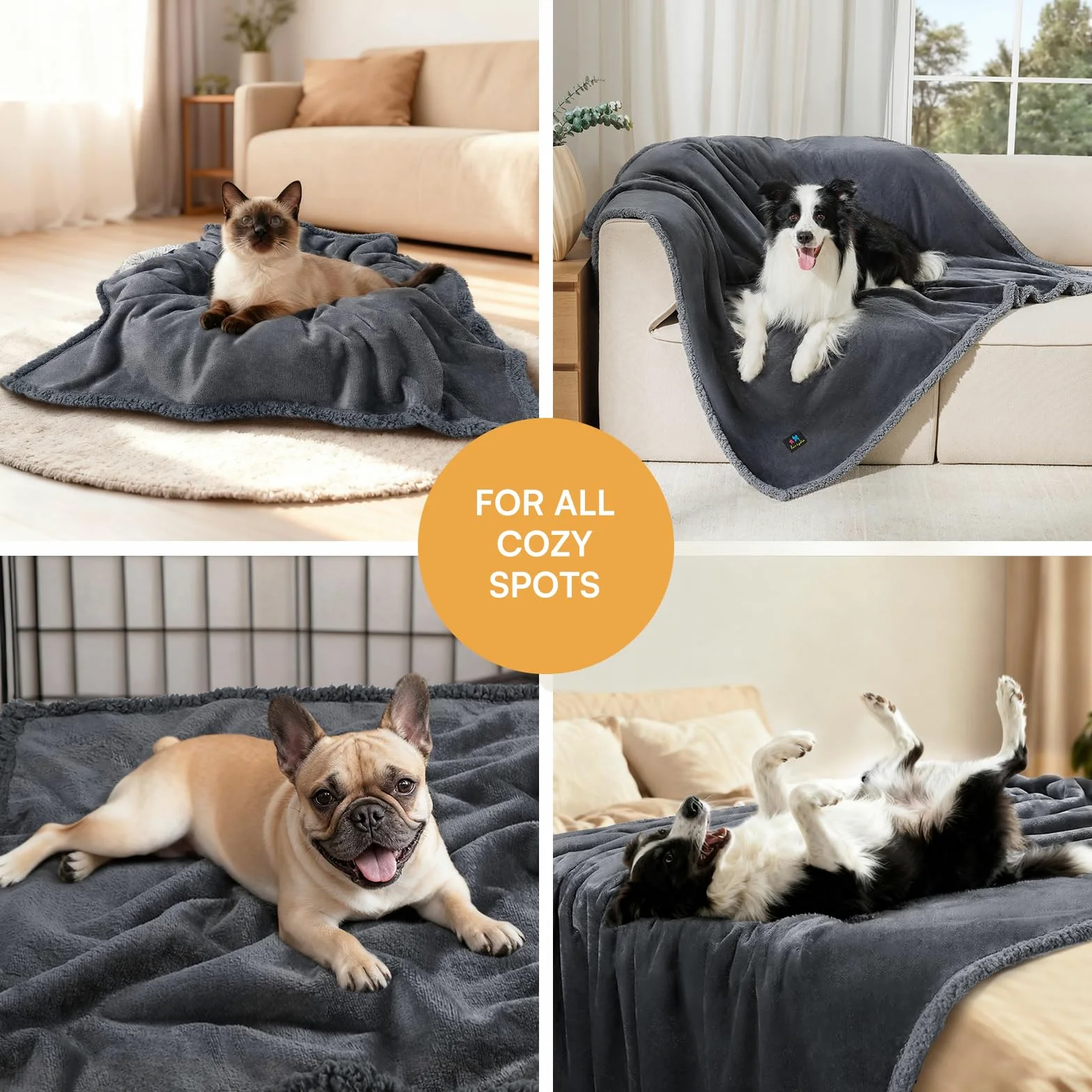 luciphia Manta impermeable para perros, mullida, manta de forro polar para mascotas, manta lavable para exteriores para perros y gatos, manta protectora para sofá, cama, asiento de coche, muebles