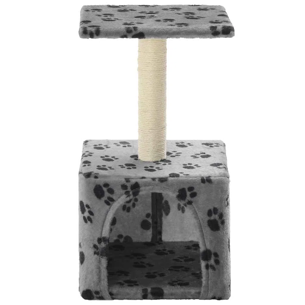 Árbol rascador pequeño de 55 cm con cueva de sisal, color gris