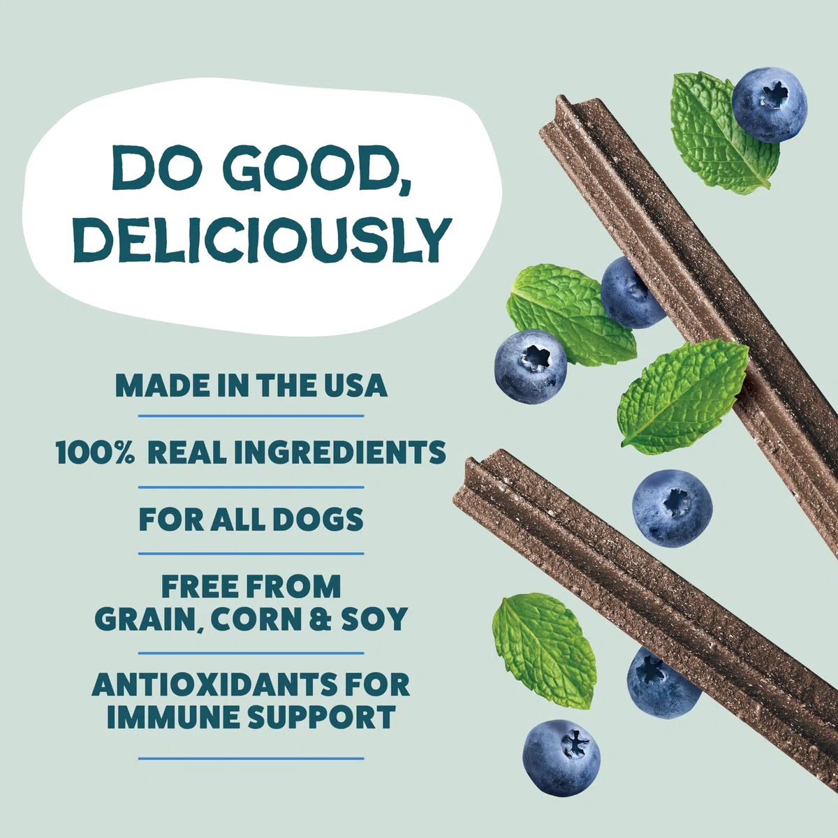 Shameless Pets Toothberry Dental Chews para Perros - Palillos de Dientes Naturales para Perros para un Aliento Fresco, Limpieza Dental y Elimina el sarro, golosinas para Perros sin Cereales, sin maíz
