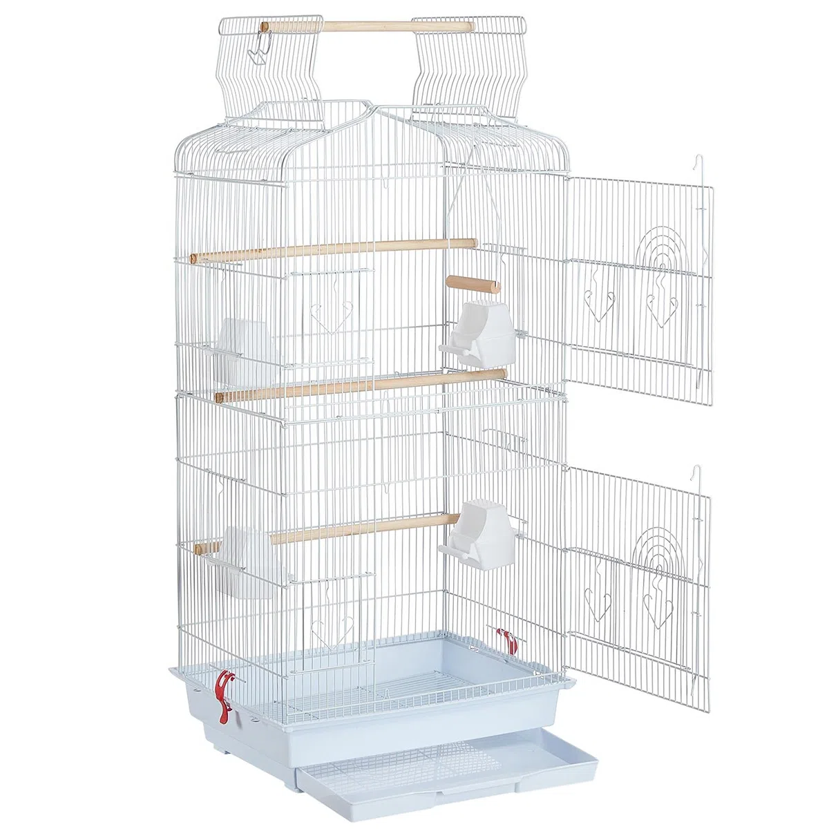 Yaheetech Jaula para Pájaros Jaula de Aves Canarios 2 Calor Blanco