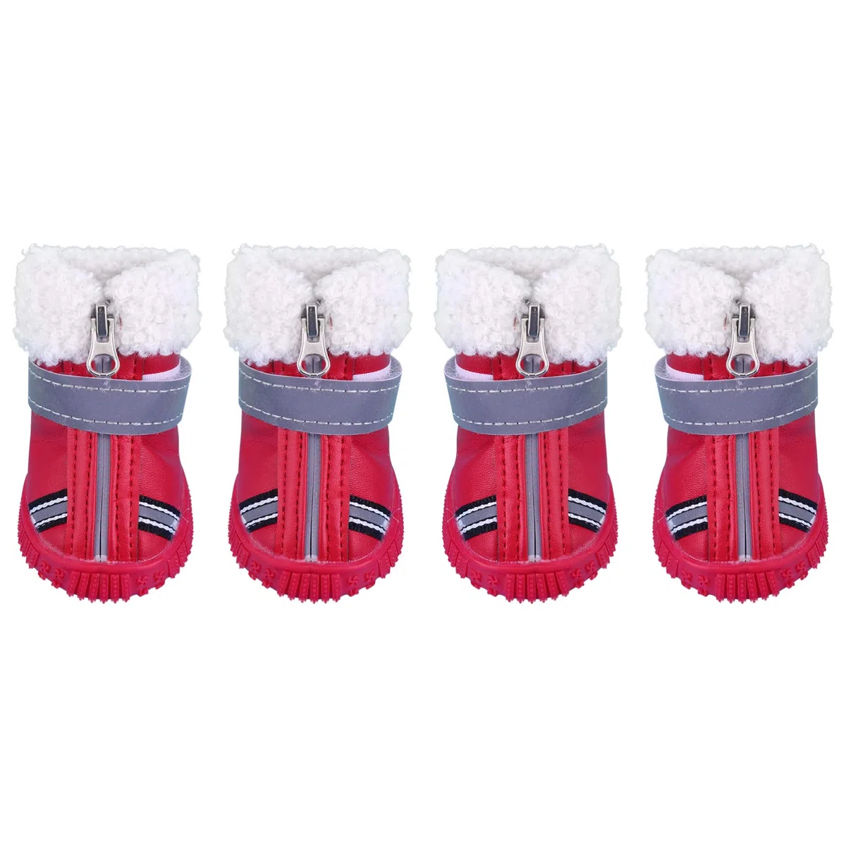 Mipcase 8 Botines Protectores Encantadores Antideslizantes de Goma Antigrandes Y Cálidos con Pequeños Zapatos Rojos Botas-Cubiertas Gruesas Pata Antideslizante Antideslizante
