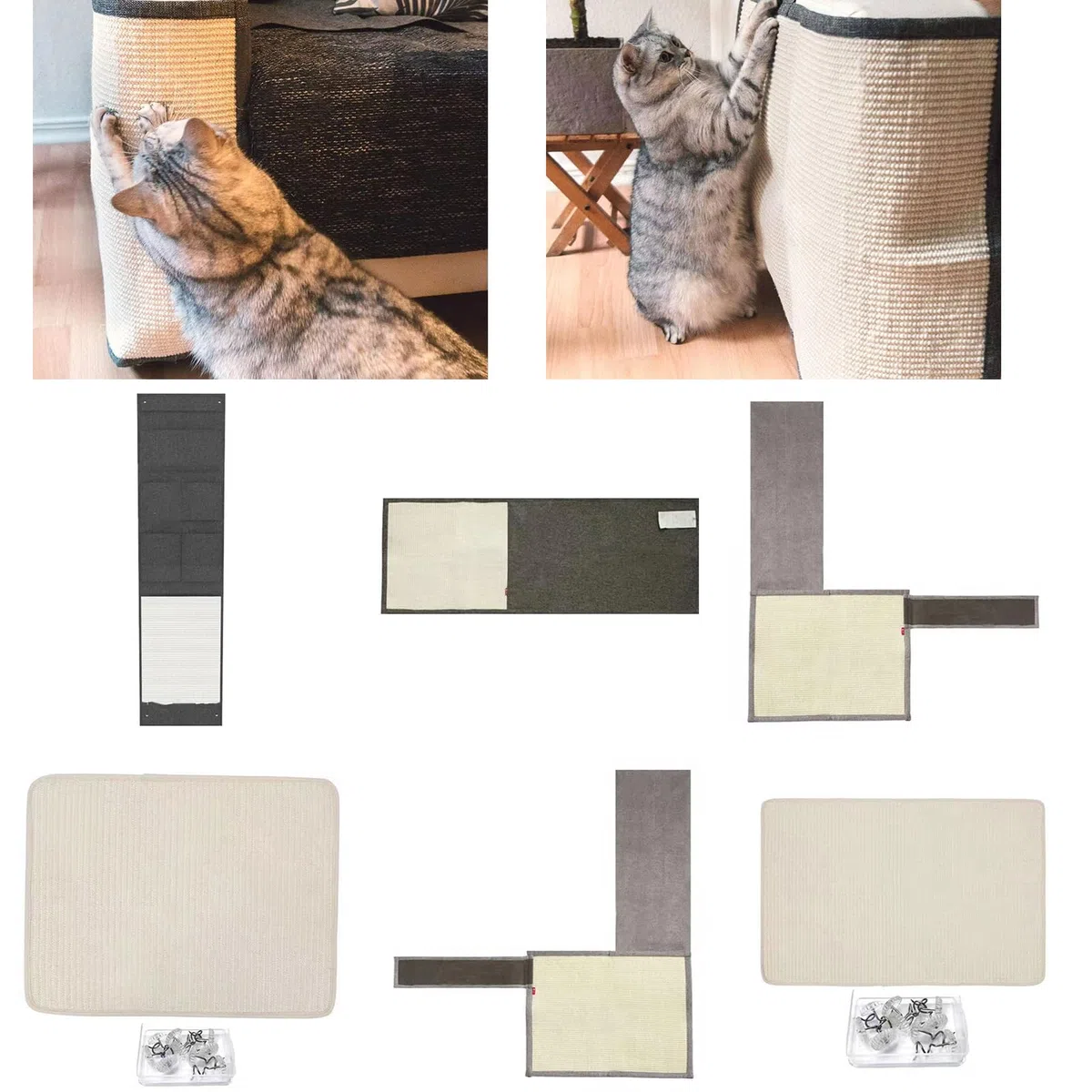 Alfombrilla rascadora para postes de juguete, alfombrilla suave para el cuidado de las garras, almohadilla de sisal para muebles, almohadillas cuadradas para interiores