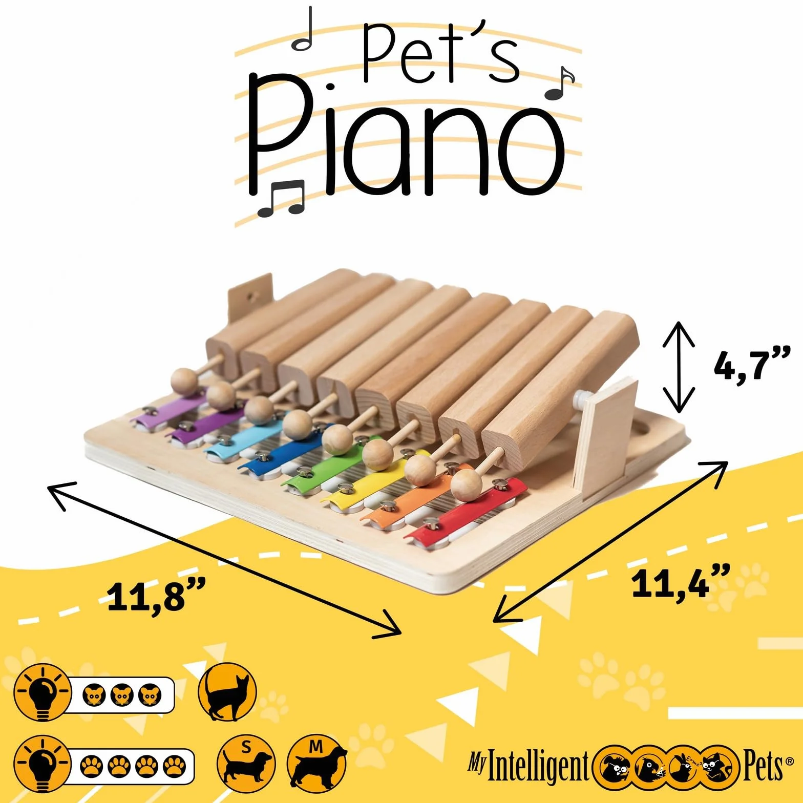 Piano - Juguete Interactivo Inteligente de Madera para Perros y Gatos - My Intelligent Dogs | Juguetes de inteligencia para perros Uso mental - Juguete interactivo Perro, Juegos de pensamiento para perros