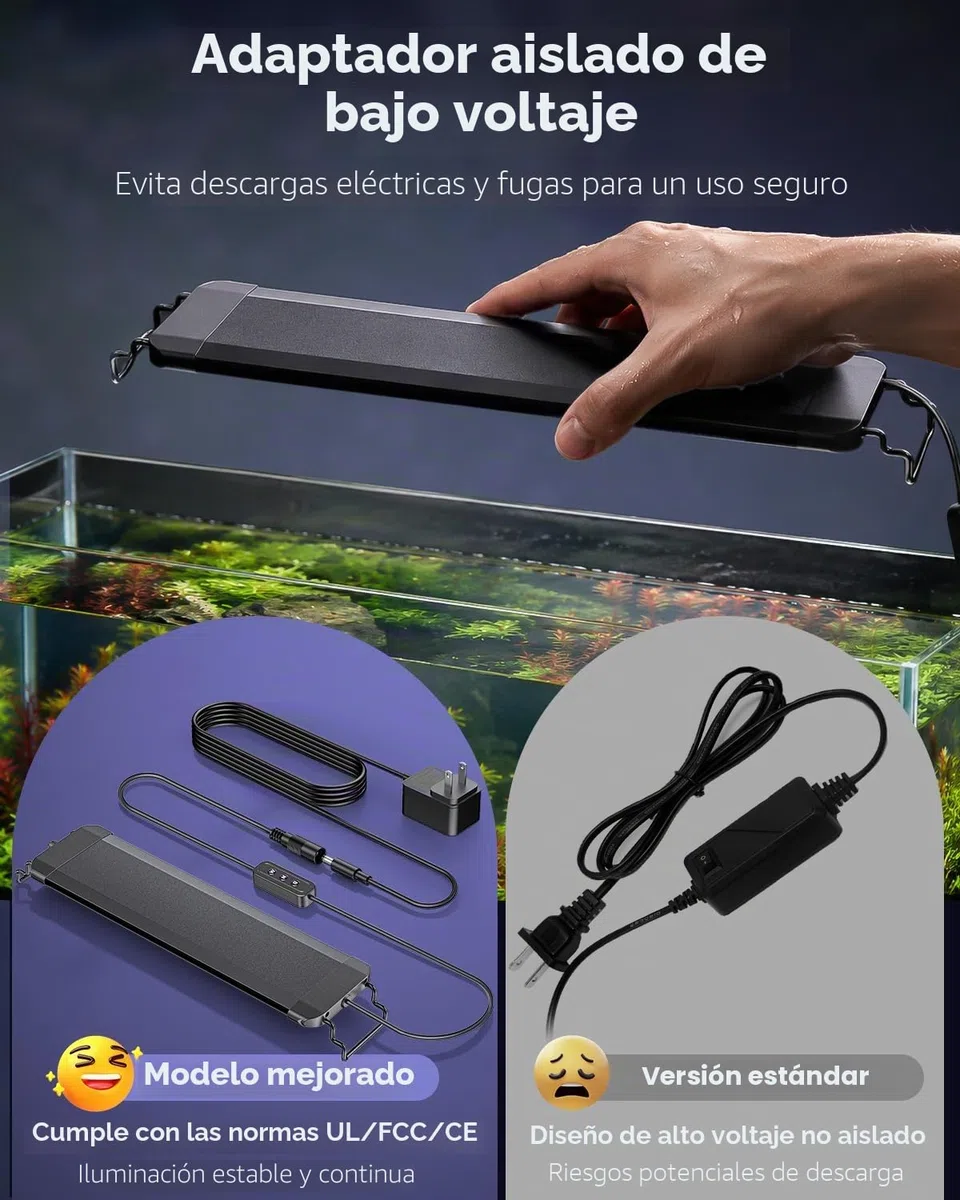 Pawfly Luz de acuario para tanques de 75 a 90 cm, 21 W lámpara para pecera, espectro completo, lámpara LED extensible con temporizador, modos día/noche y brillo ajustable para agua dulce