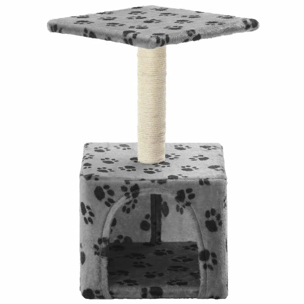 Árbol rascador pequeño de 55 cm con cueva de sisal, color gris