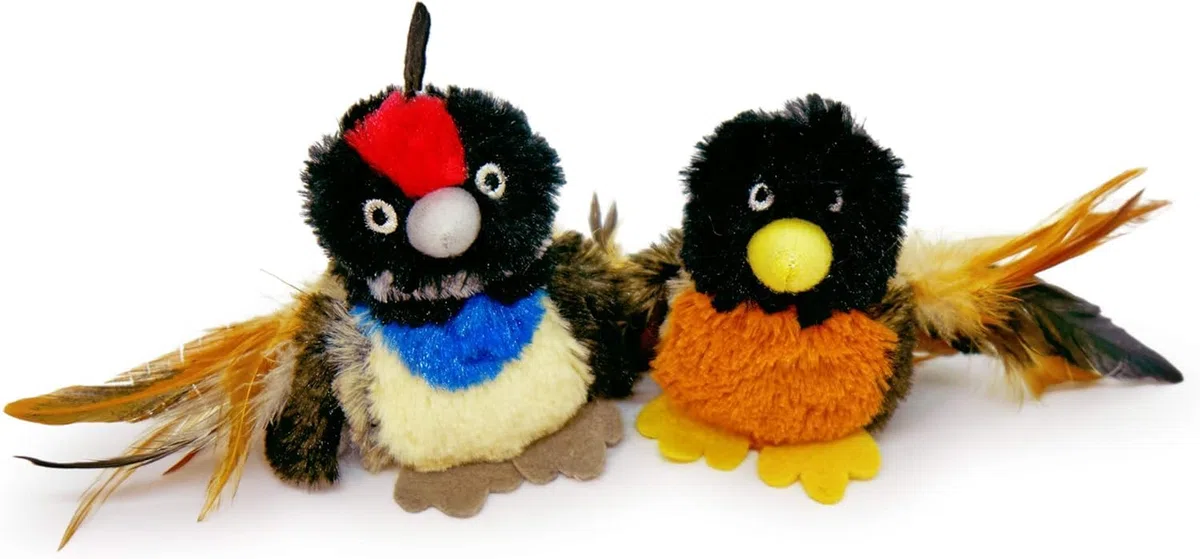 Pet Craft Supply Co. Batty Bird & Quirky Quirky Funny Cuddling Chasing Irresistible Estimulante Suave Peluche Alivio del Aburrimiento Interactivo Relleno de Catnip Juguete para Gato con Plumas