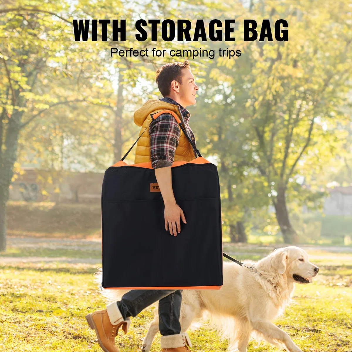 VEVOR Parque de Juegos para Perros 8 Paneles de 610 x 610 mm, Corral de Ejercicios de Metal Plegable para Mascotas con Puerta, Bolsa de Almacenamiento y Almohadilla Inferior para Perros, Gatos