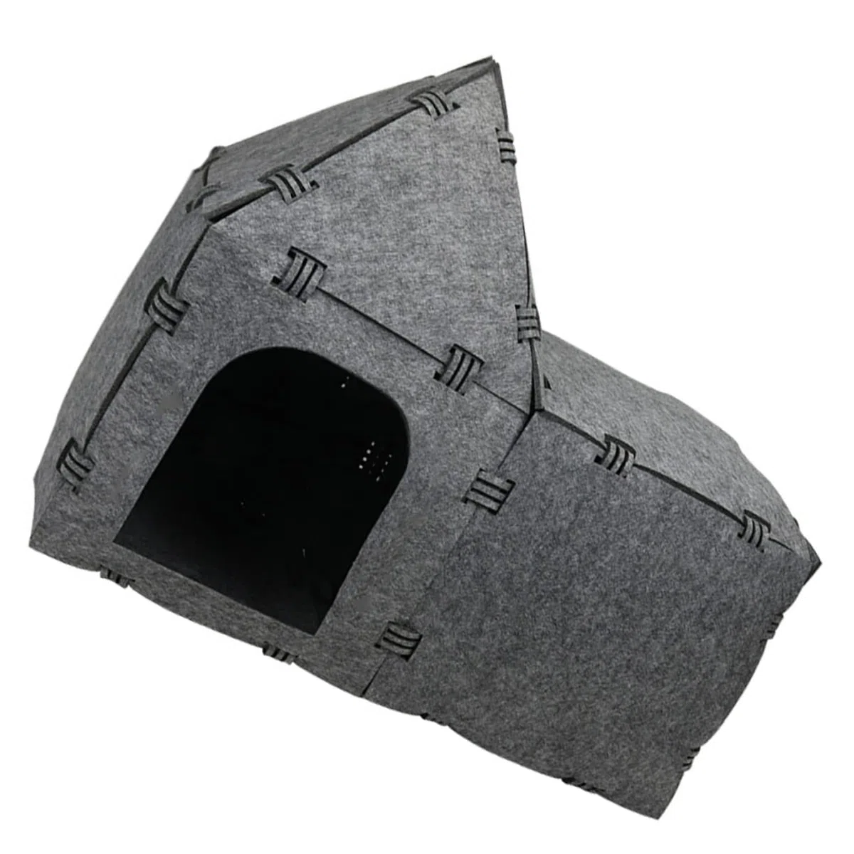 Happyyami Casa De Túnel para Gatos De Fieltro Nido Creativo para Mascotas Juguete Interactivo para Jugar y Descansar para Interiores y Exteriores Diseño Práctico y Fácil De Almacenar