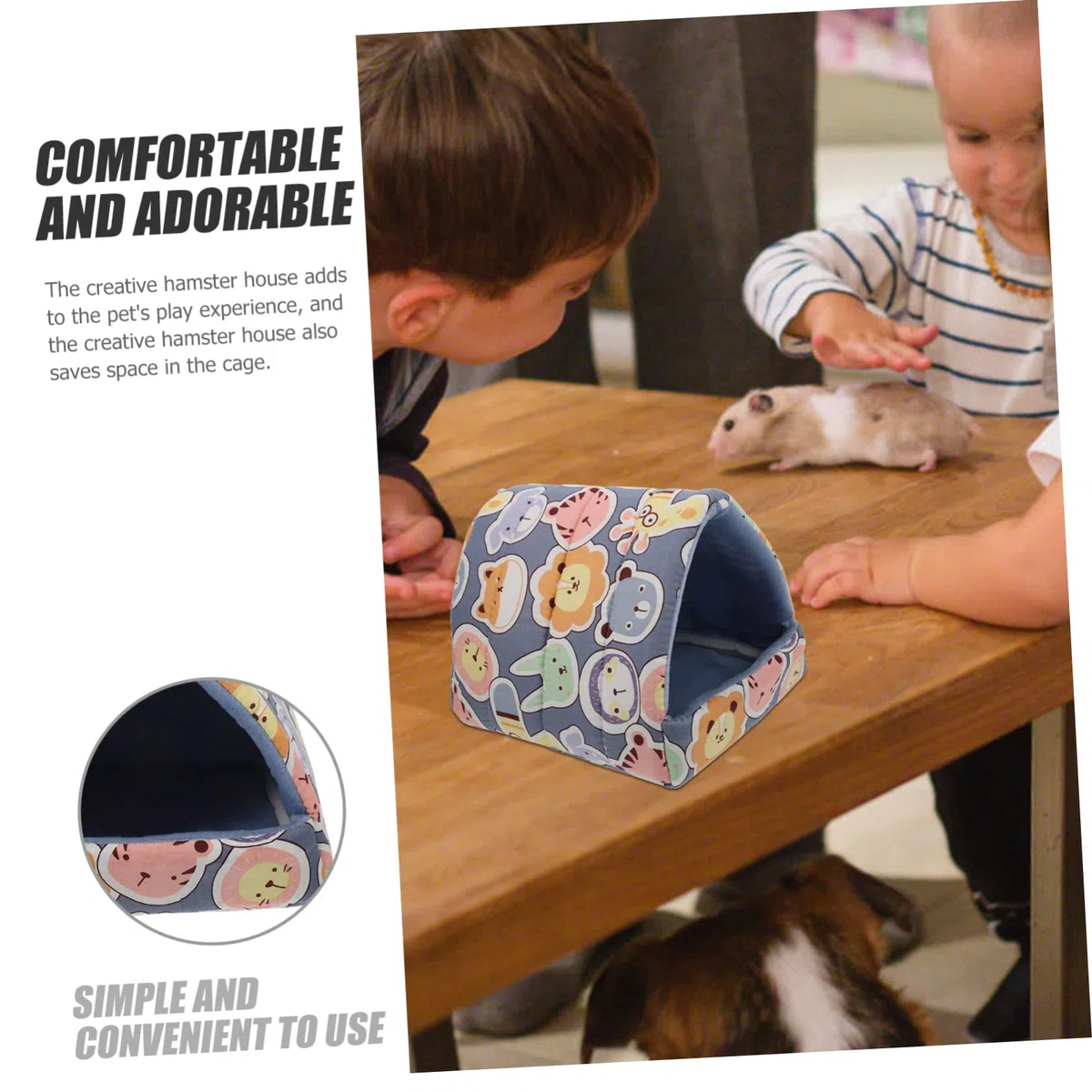 VANZACK 4piezas Cama Acogedora para y Hámsters De Aislante para Pequeñas para Chinchillas y Roedores Lavable y