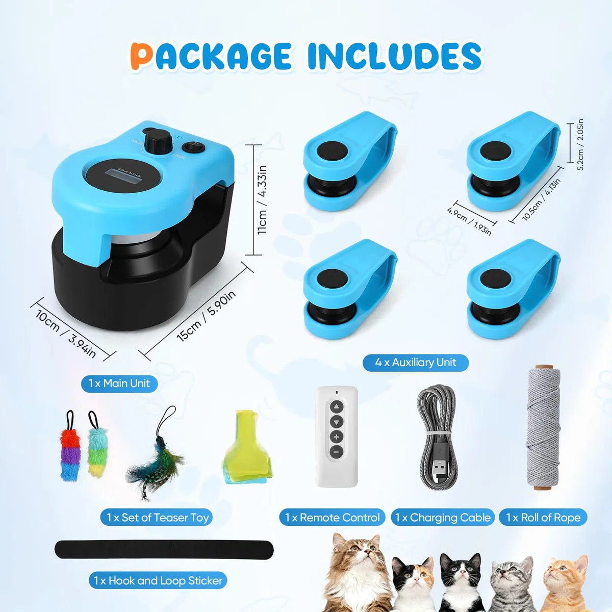 Juguete para Gatos para Interiores, Nueva Cinta de Correr para Gatitos, Control Automático/Remoto, Velocidad Ajustable, Juego de Persecución y Ruta de Carrera con Diseño DIY