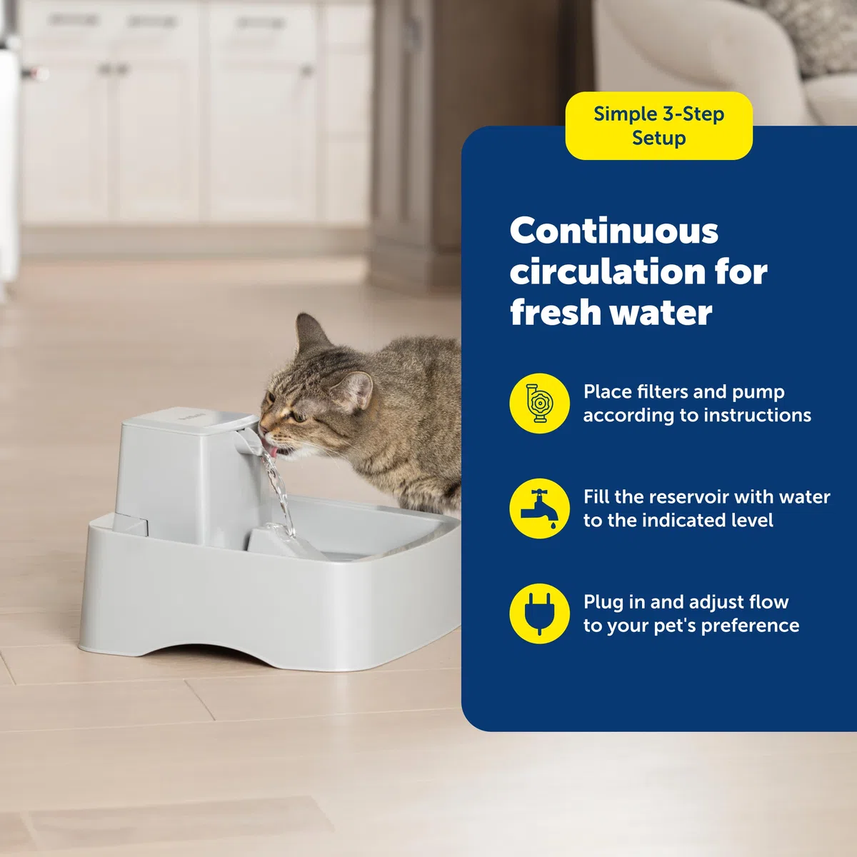 PetSafe Drinkwell - Fuente de Agua para Perros y Gatos de 1 galón, Ideal para Razas de Perros de tamaño Mediano y múltiples hogares de Gatos, diseño fácil de Limpiar, Filtro Incluido
