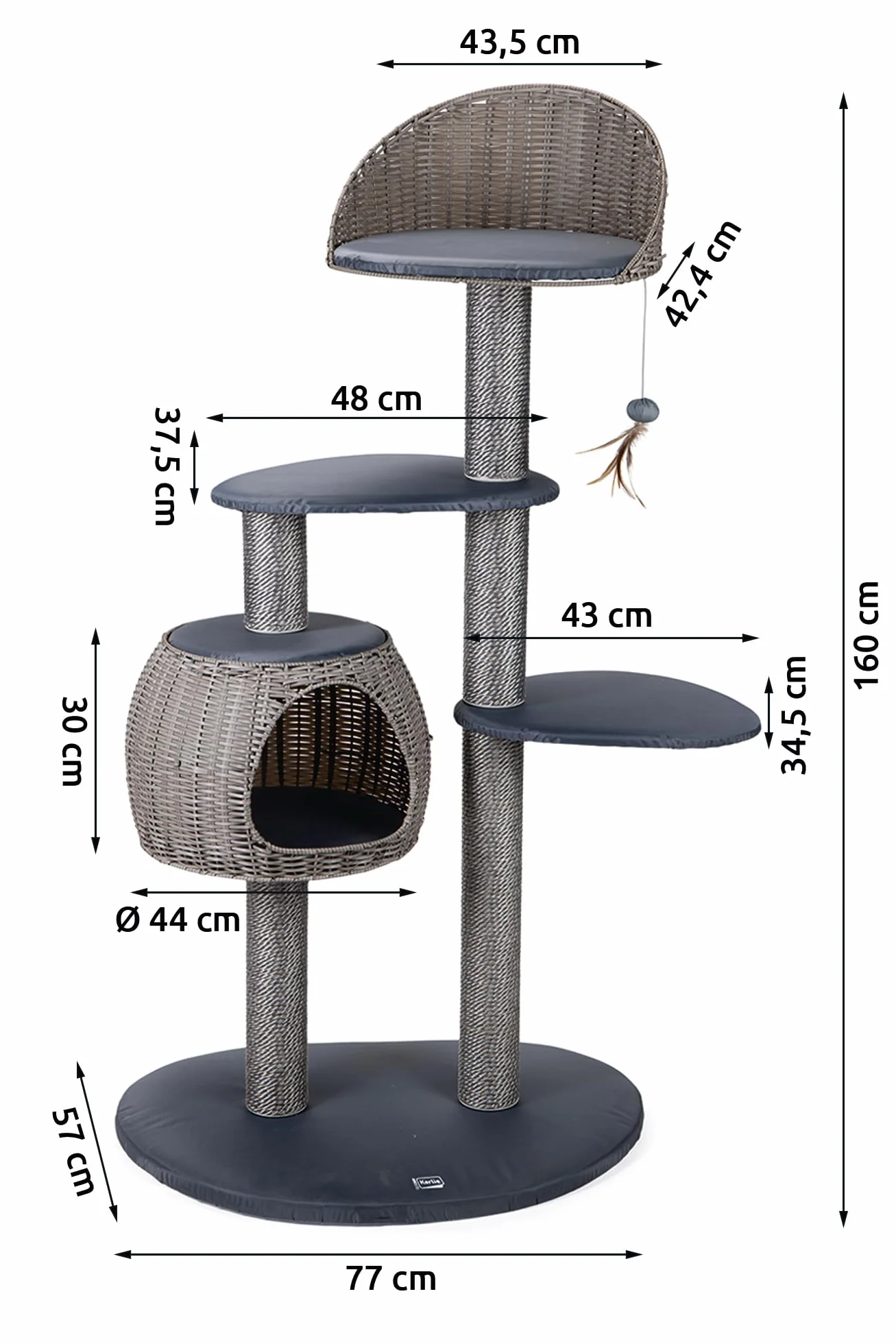 KARLIE K&ÁRBOL RASCADOR Exterior IV 77X57X160 CM, Gris