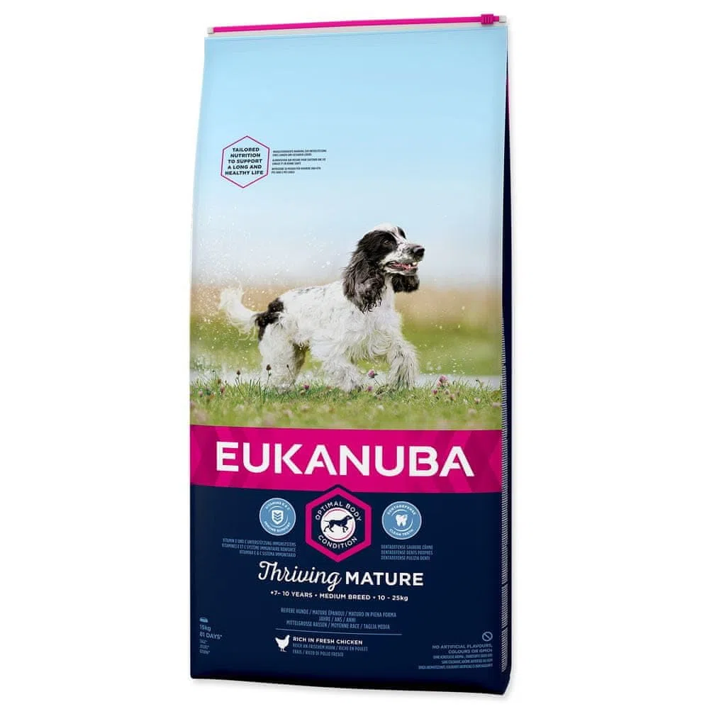 Eukanuba, alimento para Perros con Pollo fresco para Razas medianas - Alimento seco Premium para Perros Maturos, 15 kg