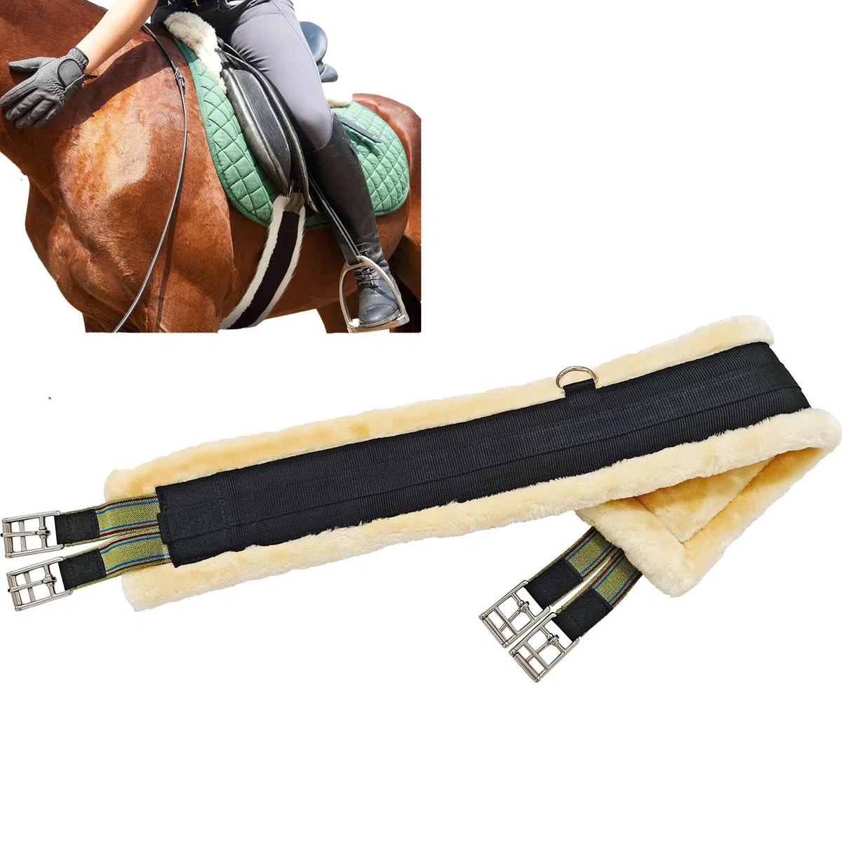 Western Saddle Belly Band - Western Cinch para Caballos | Vellón elástico