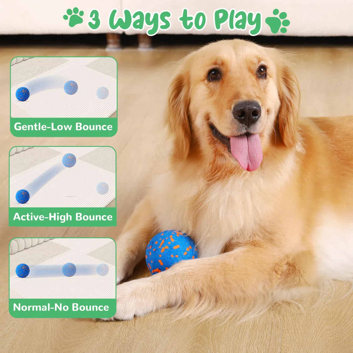Juguetes interactivos inteligentes para perros, bola vibratoria para perros, juguetes eléctricos para masticar perros medianos y grandes, carcasa a prueba de masticaciones, movimiento