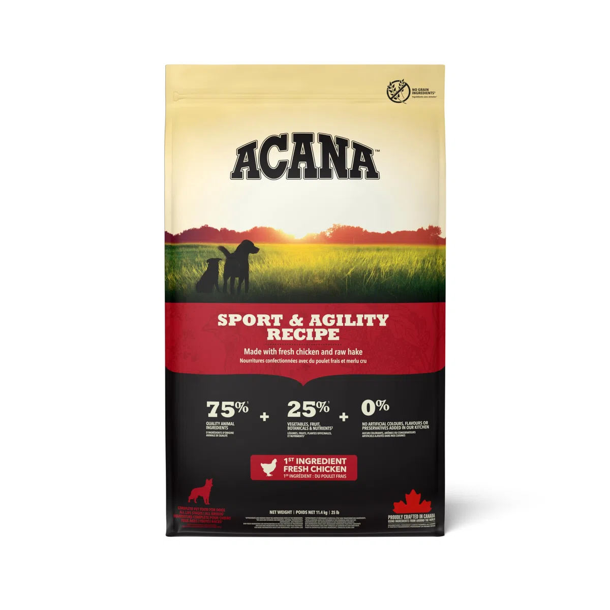 Acana Sport & Agility, Comida para Perros, Ingredientes Frescos, un saco, 11400 gr