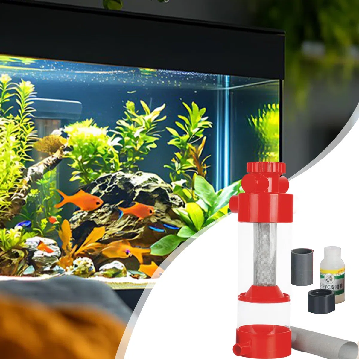 Filtro para Heces de Peces Filtro Limpiador de Excrementos para Acuario | Separador Externo para Acuario Limpieza y Filtración