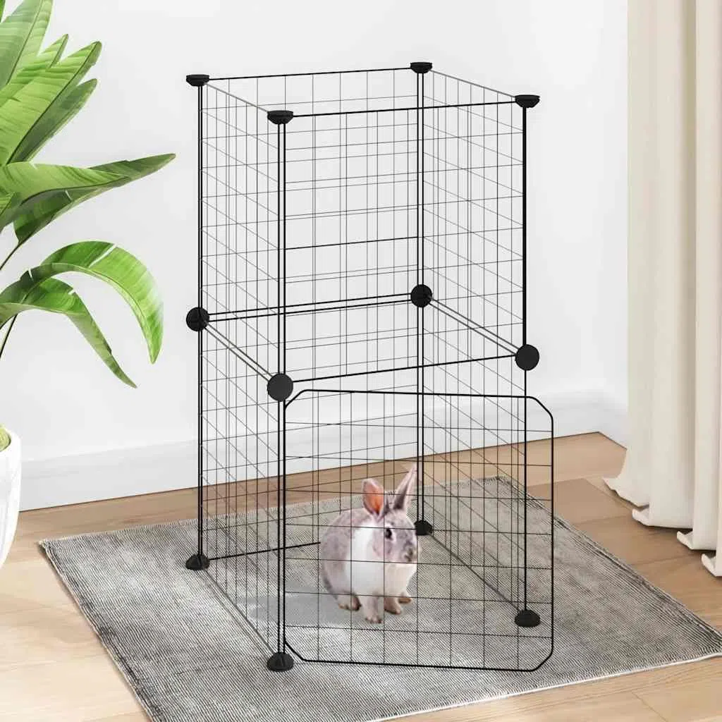 8-TLG - Jaula para mascotas de acero con recubrimiento en polvo, 35 x 35 cm, con puerta, plegable, para conejos, cobayas, hámsteres, roedores, hurones, versátiles, para interior y exterior