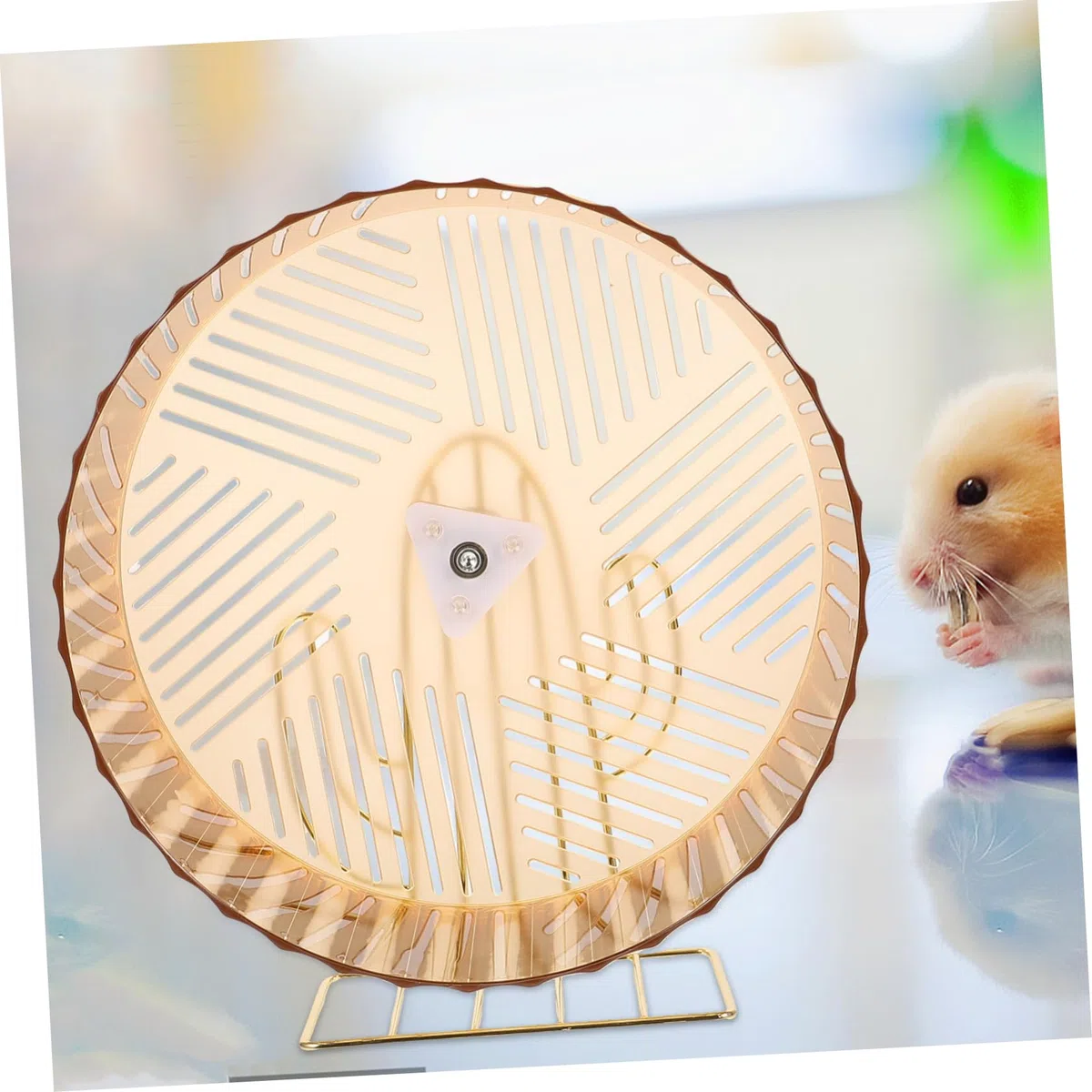 Kisangel Rueda de Hámster Silenciosa para Ejercicio, Rueda Compacta para Erizos y Chinchillas, Accesorio Adorable para Jaulas de Roedores