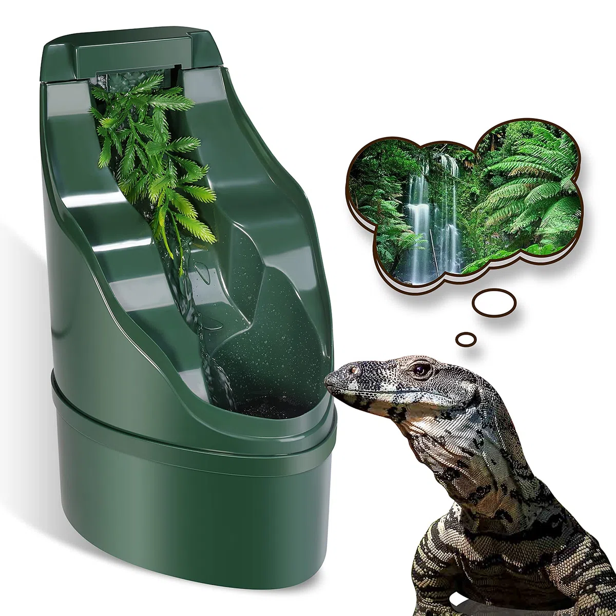 Fuente de Bebida para Reptiles Camaleón Cantina con Goteo de Agua Incluye Pinzas para Alimentar y Pinza Esmerilada para Anfibios, Insectos, Lagartos, Tortugas, Serpientes, Arañas, Ranas y