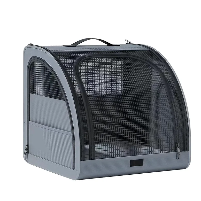 Transportín Coche Perro para Subaru Outback 2000-2026, Jaula Plegable Asiento Trasero Maletero, Tela Oxford Transpirable 3 Puertas de Cremallera Auto,Grey