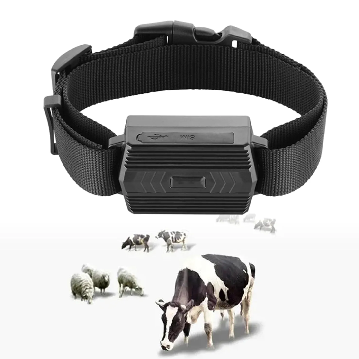 Localizador GPS para animales, rastreador antirrobo en tiempo real con monitoreo de latitud y longitud, alertas de velocidad, para ganado, ovejas y caballos