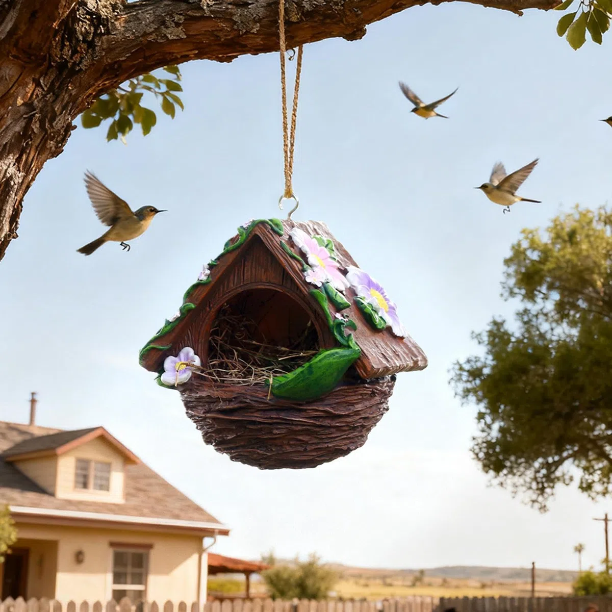 Casa para pájaros resistente al viento