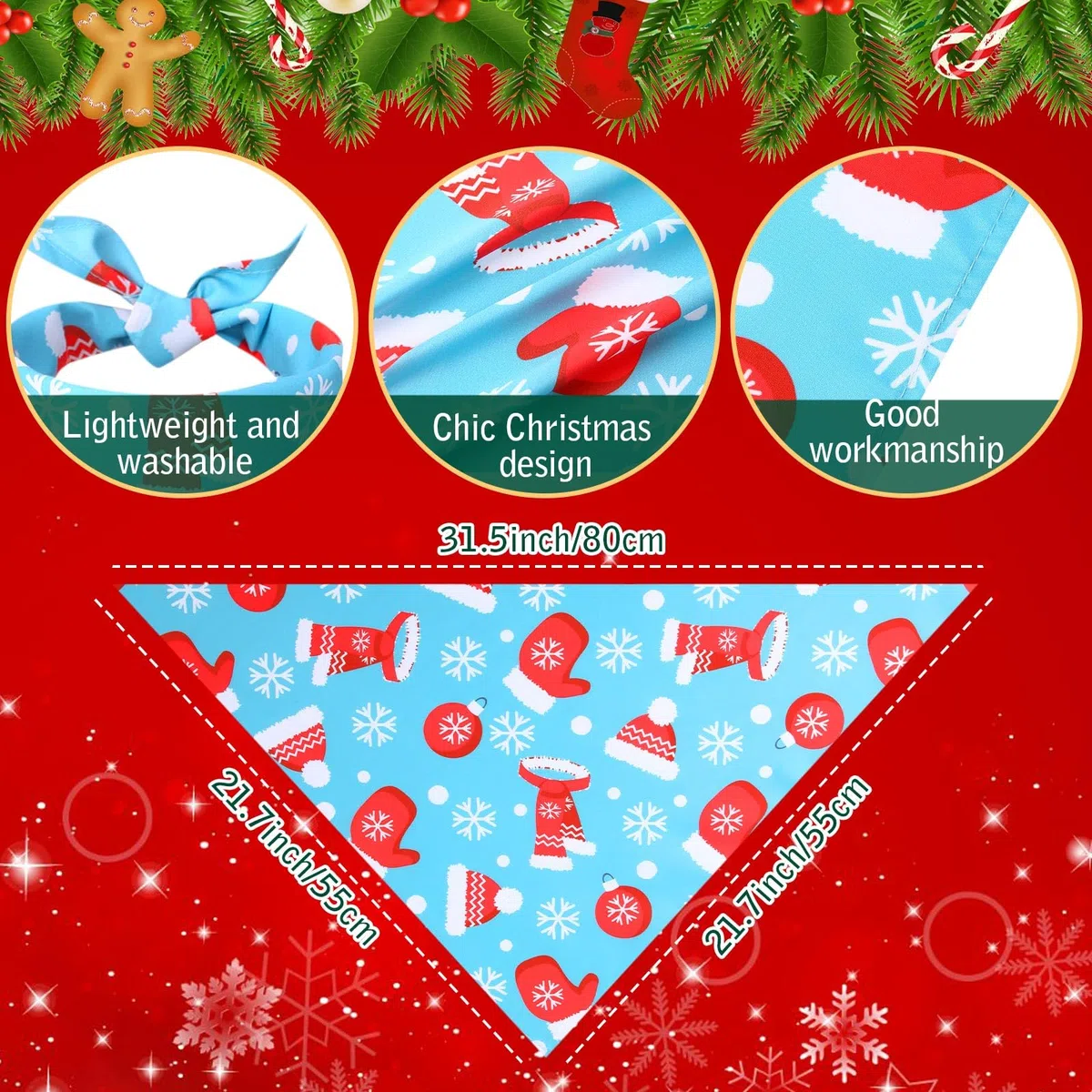 100 Bandanas de Navidad para Perros, a Granel, Bufanda Triangular para Mascotas, Baberos de muñeco de Nieve, Papá Noel, Copo de Nieve, Bandana Suave para Perro, Accesorios para Disfraz de Mascota de