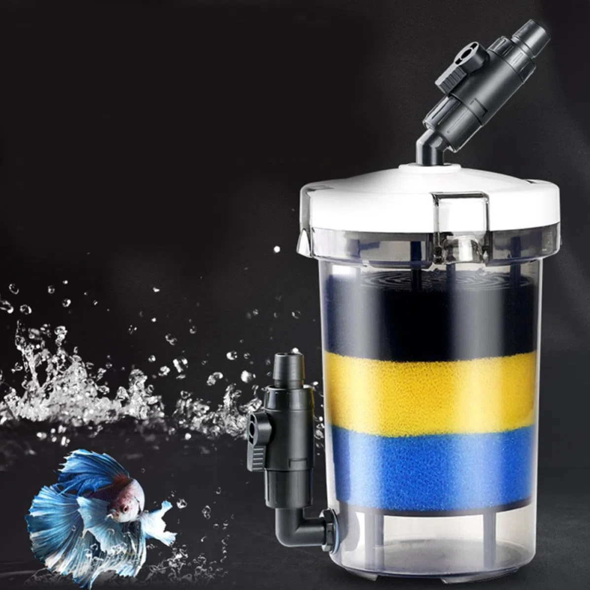 Yardwe Filtro para Acuario de Caja Exterior Silencioso Ajustable LW