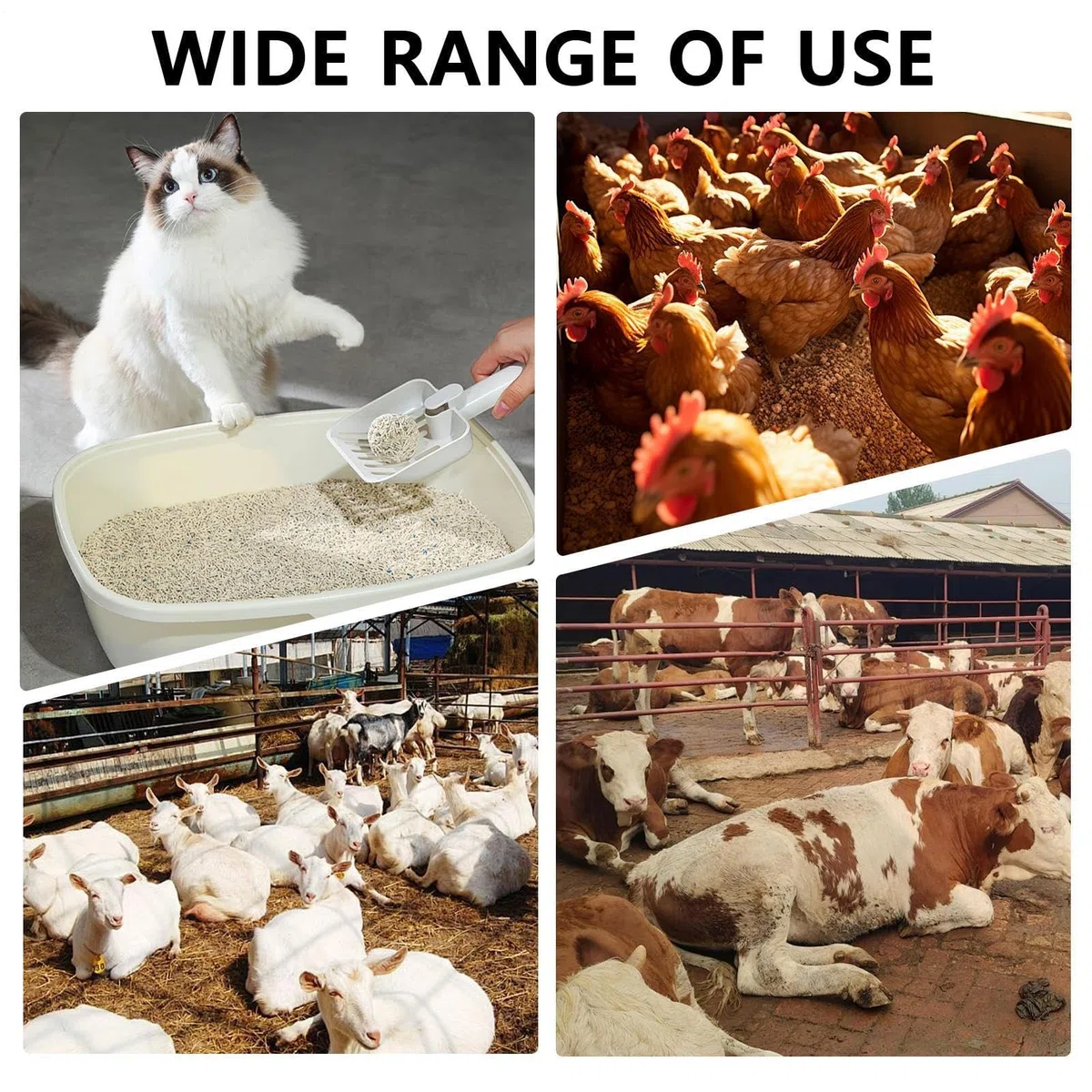 Pala para Arena de Gato, Herramienta ergonómica Multifuncional con 4 Accesorios de Pala for Arena y cría Aves Corral