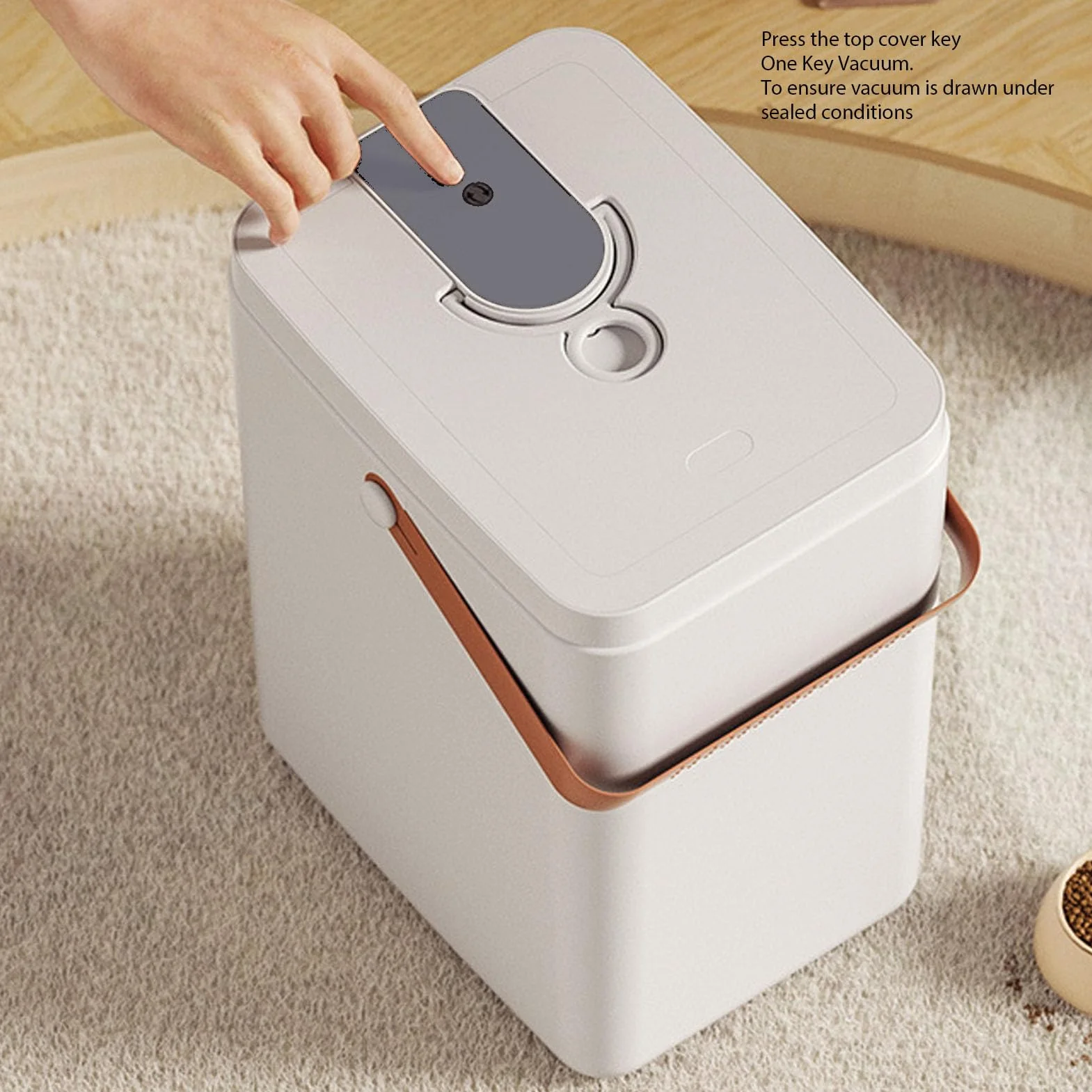 Yosoo Health Gear Contenedor de Comida para Mascotas Sellado Al Vacío Contenedor de Almacenamiento de Alimentos para Mascotas Hermético de Plástico Batería Recargable de 13 Litros Cuchara Incluida