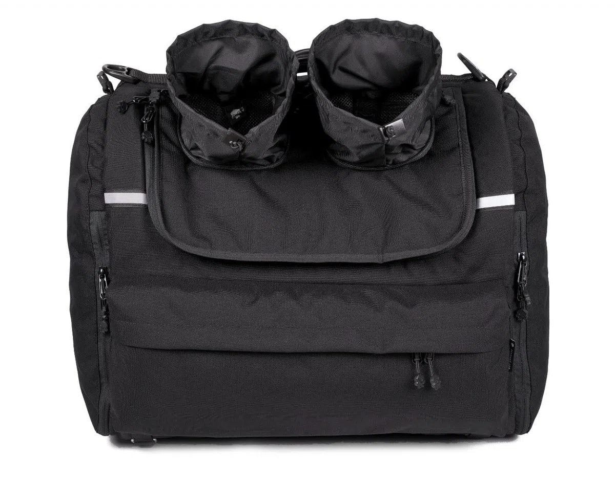 Pet Bag - Bolsa para moto para perros (2-36 kg), impermeable, portátil, con triple ventilación, para equipaje o asiento, de Cordura (doble)