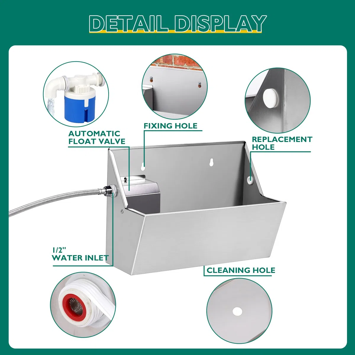 Bebedero Automático para Perros 8L, Dispensador de Agua con Llenado Automático para Exterior | Ideal para Perros, Caballos, Ganado, Pollos y Aves de Corral