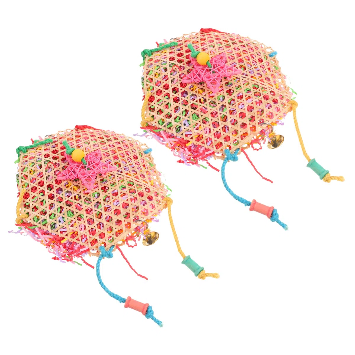 BESPORTBLE 6piezas Juguete Colgante para Perros y Aves Juguete Divertido y Resistentes para Masticar para Jaulas De Aves y Entretenimiento De Mascotas