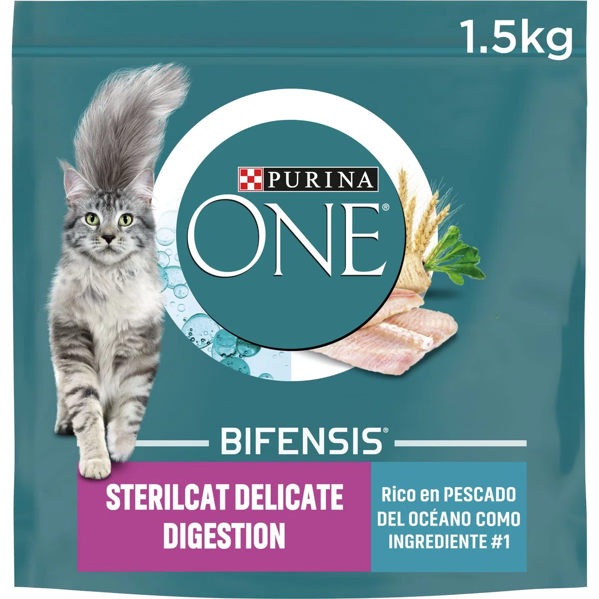 Purina ONE pienso gato Esterilizado Adulto digestión Sensible 6x1,5 kg