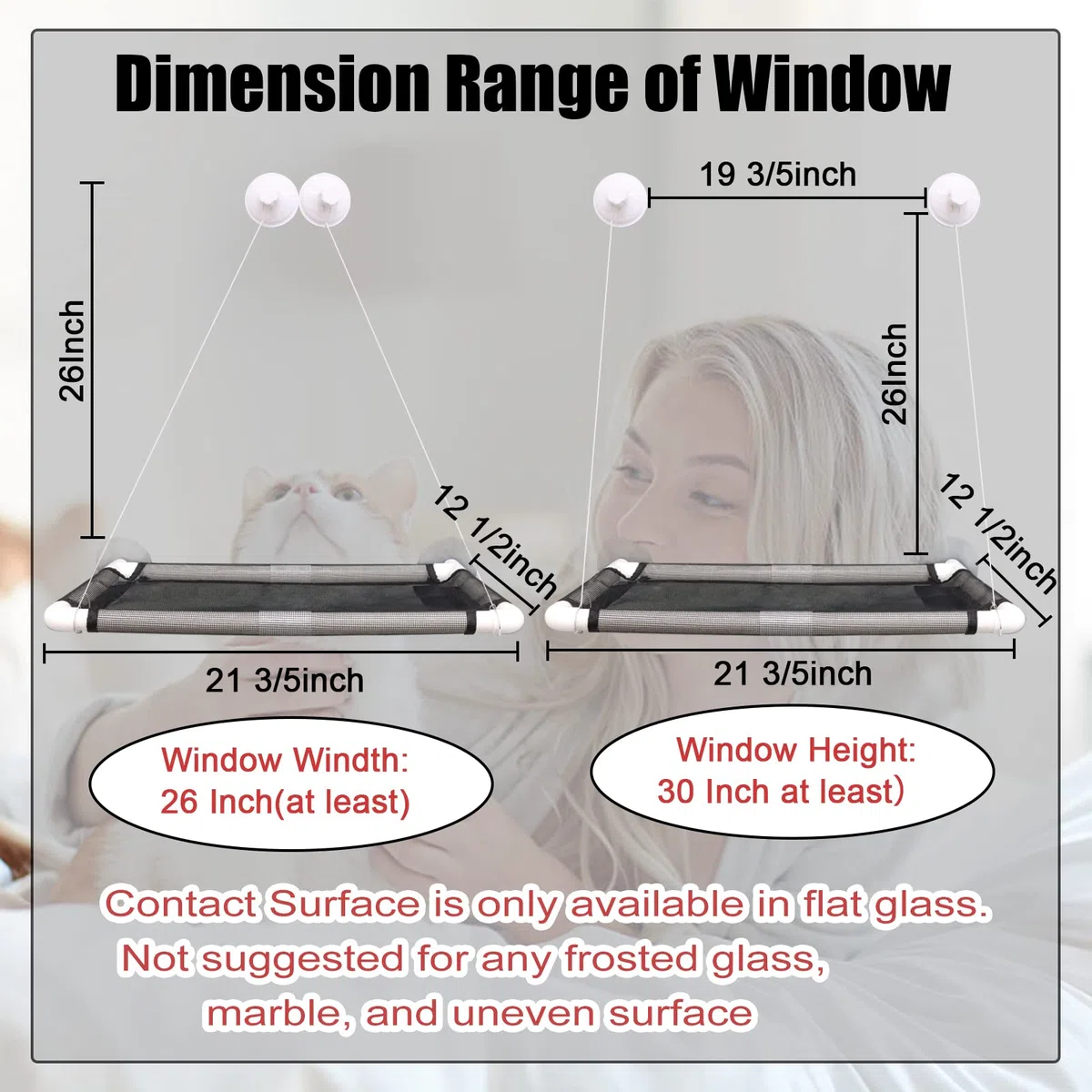 Percha para Ventana de Gato, Hamaca para Gatos con Manta de Forro Polar Gratis, Las últimas ventosas de Tornillo 2024, Cama Extra Grande y Resistente, Asiento de Descanso para Gatos para Dos Gatos | Cama con ventana para 2 gatos grandes, asiento de descan