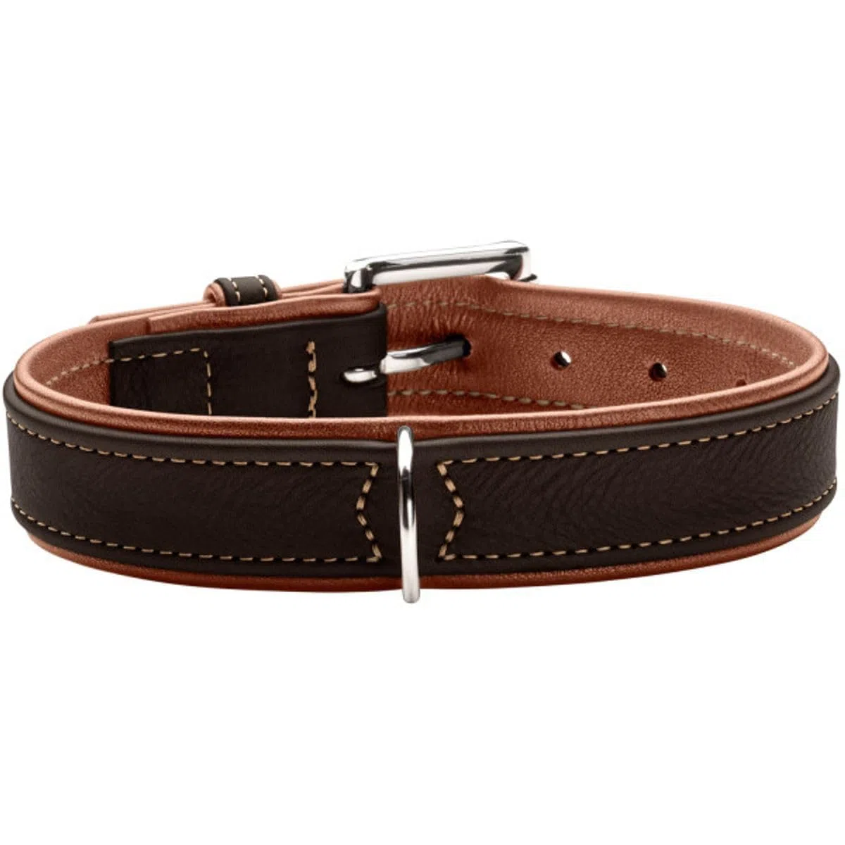 HUNTER Collar Canadiense Up Canadian UP, Color Negro/coñac, Piel Suave y Flexible, clásico, Respetuoso con el Pelo, sostenible, Fabricado en Alemania, Talla 60